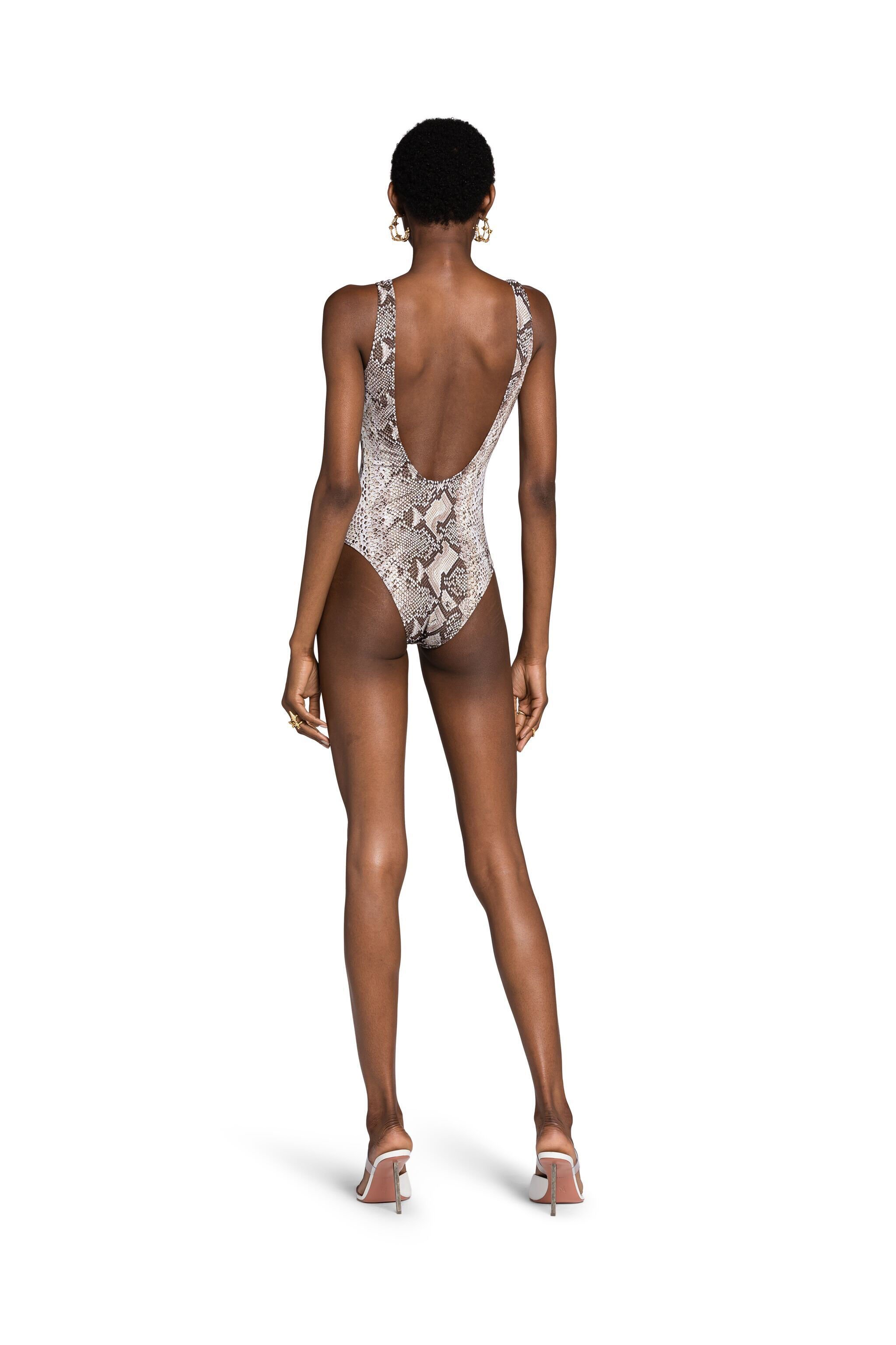 RC Snake-Print Swimsuit Marrone chiaro KSW01I-HVI18
