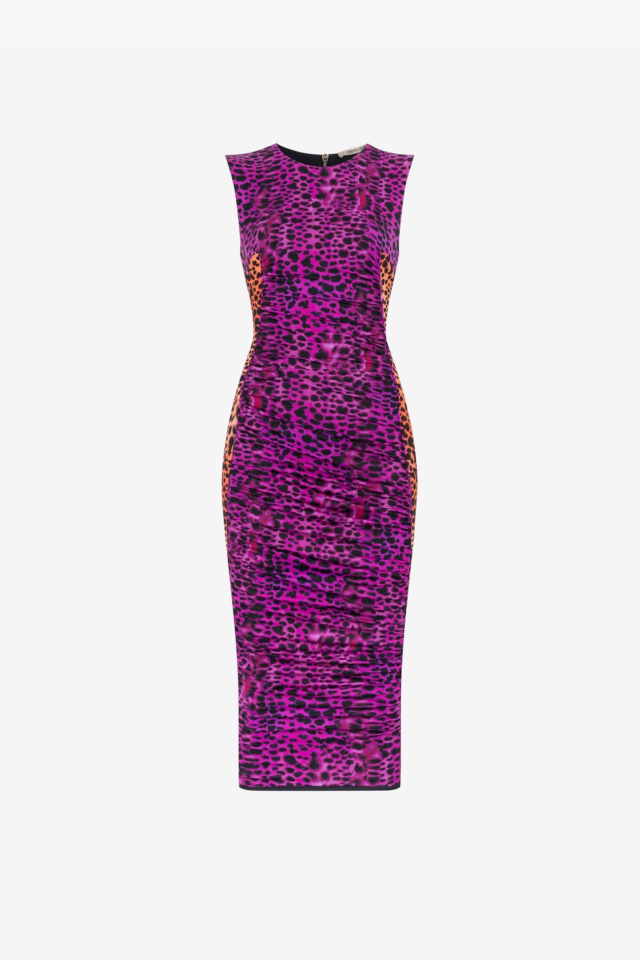 RC Leopard-print fitted dress Purple QKT115-LNF50