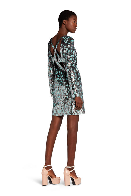 RC Leopard Sequin-Embellished Dress RC Leopard Sequin-Embellished Dress Hellblau/Schwarz GWR131-GG001