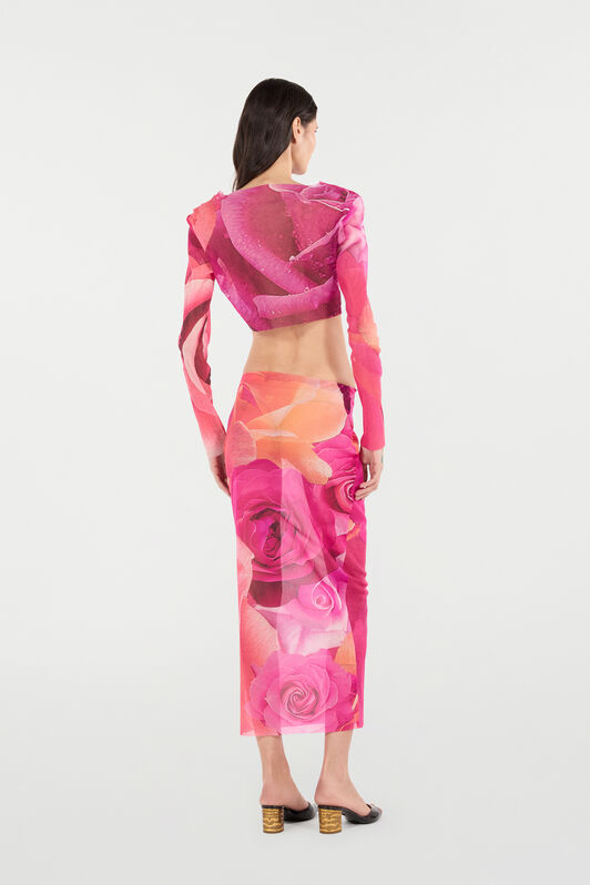RC Rose Print Top And Skirt Set Fuchsia UKT13A-6HN48