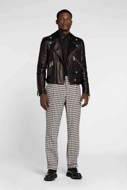 RC Embellished Leather Biker Jacket Black RRP803-PFF01