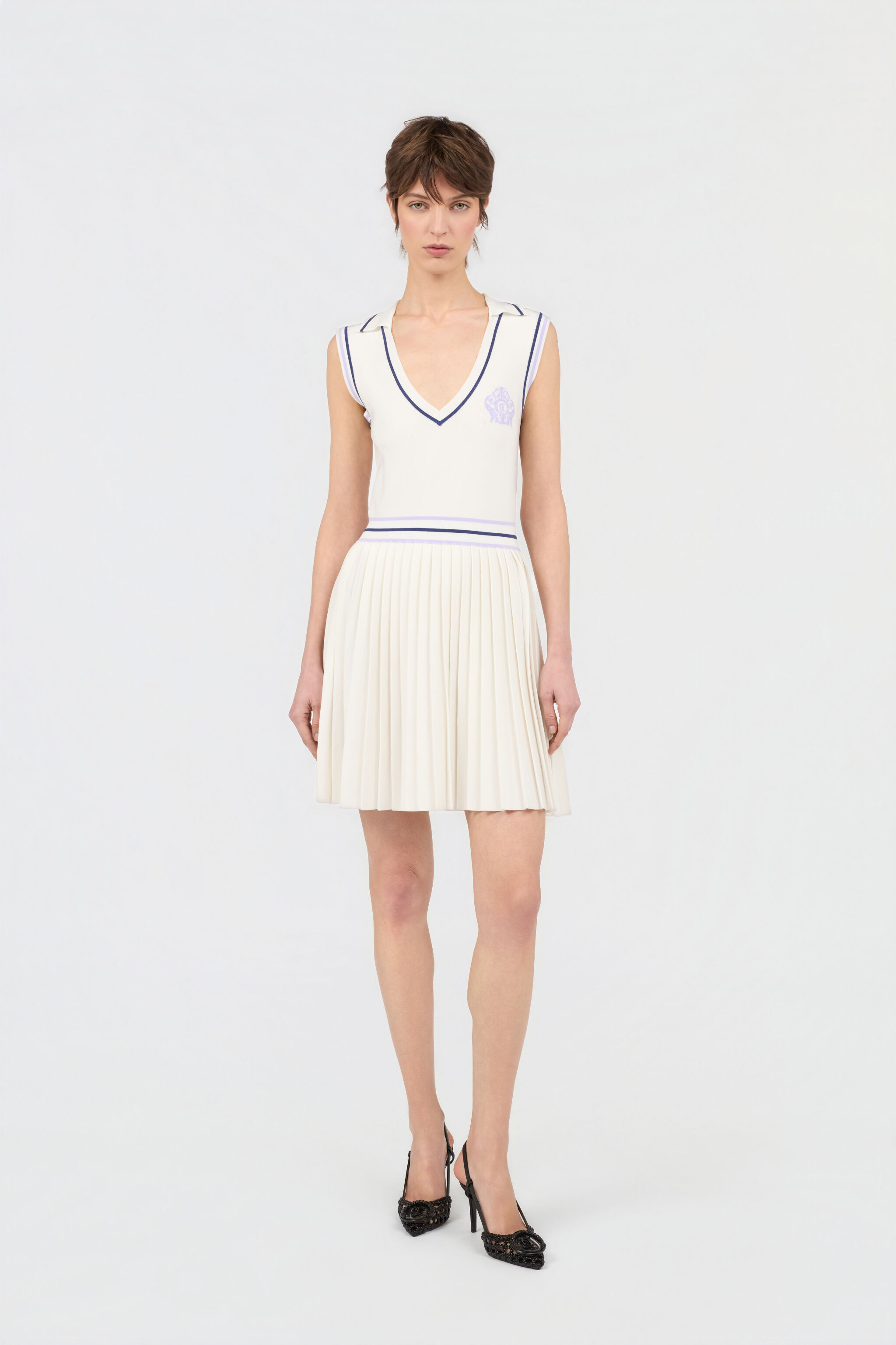 JC White Knit Sports Dress WHITE WFT290-WF688
