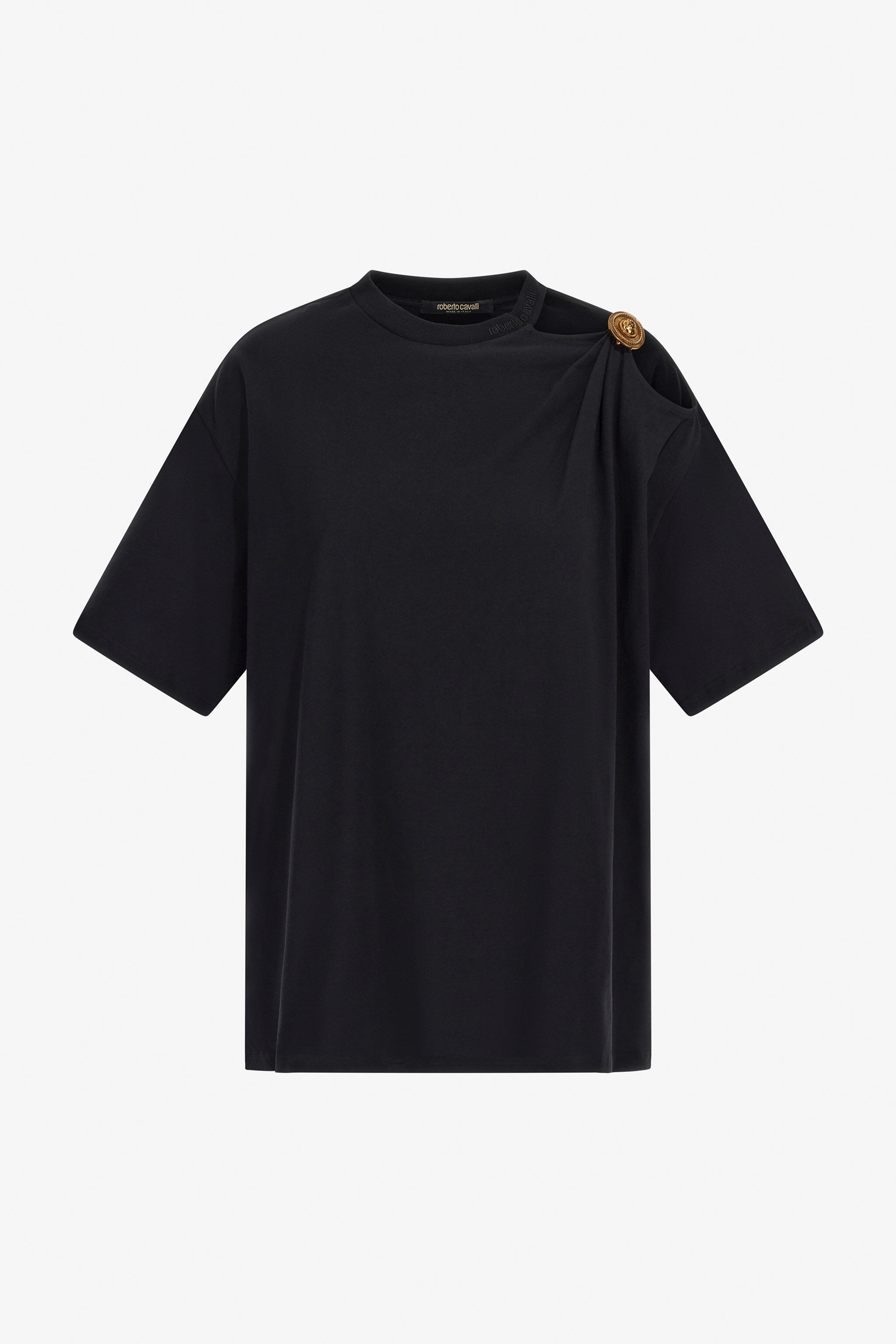 RC T-shirt with shoulder jewel detail Negro TWT663-JD062