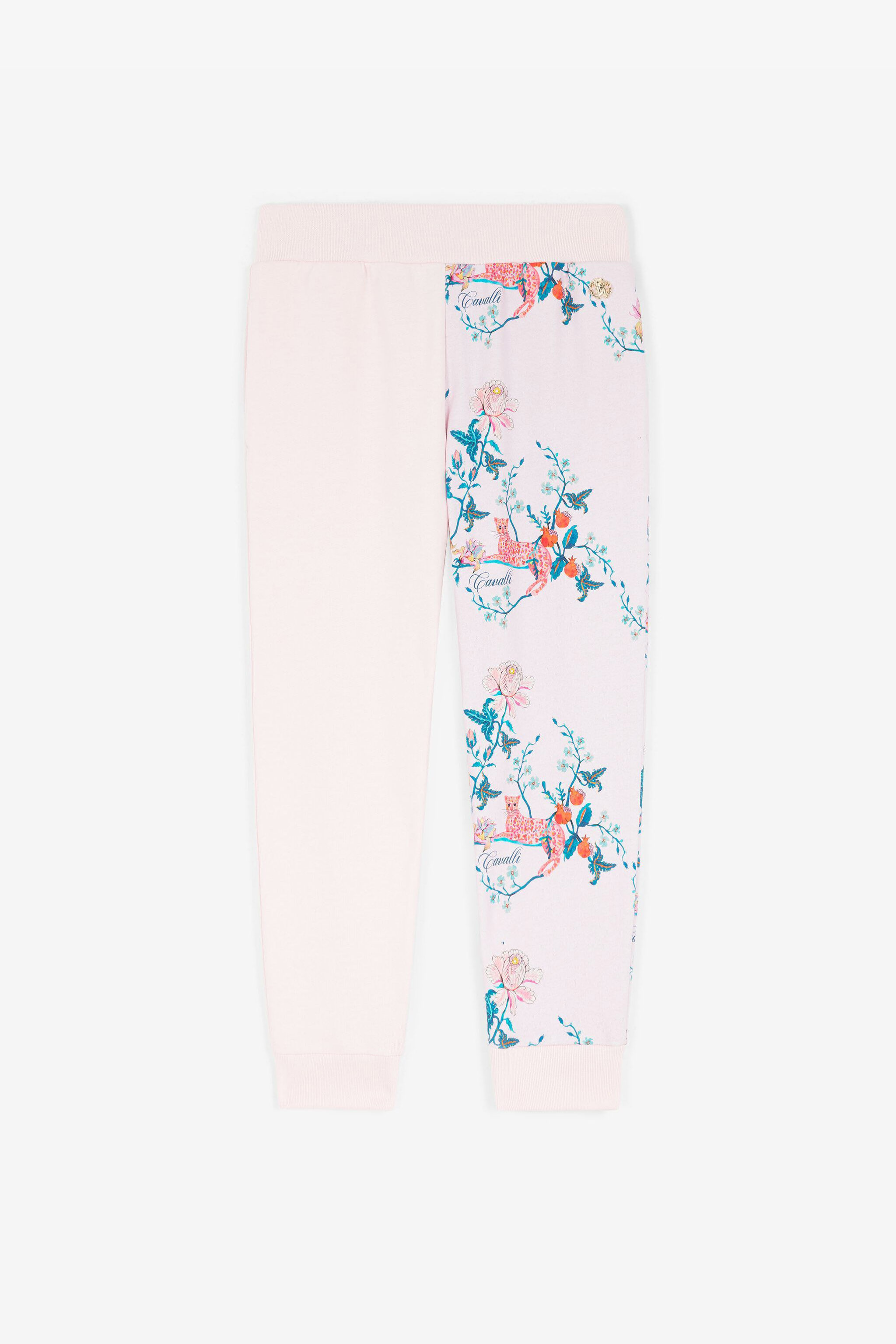 JU Floral-Print Cotton Sweatpants Pink RJT241-CF050