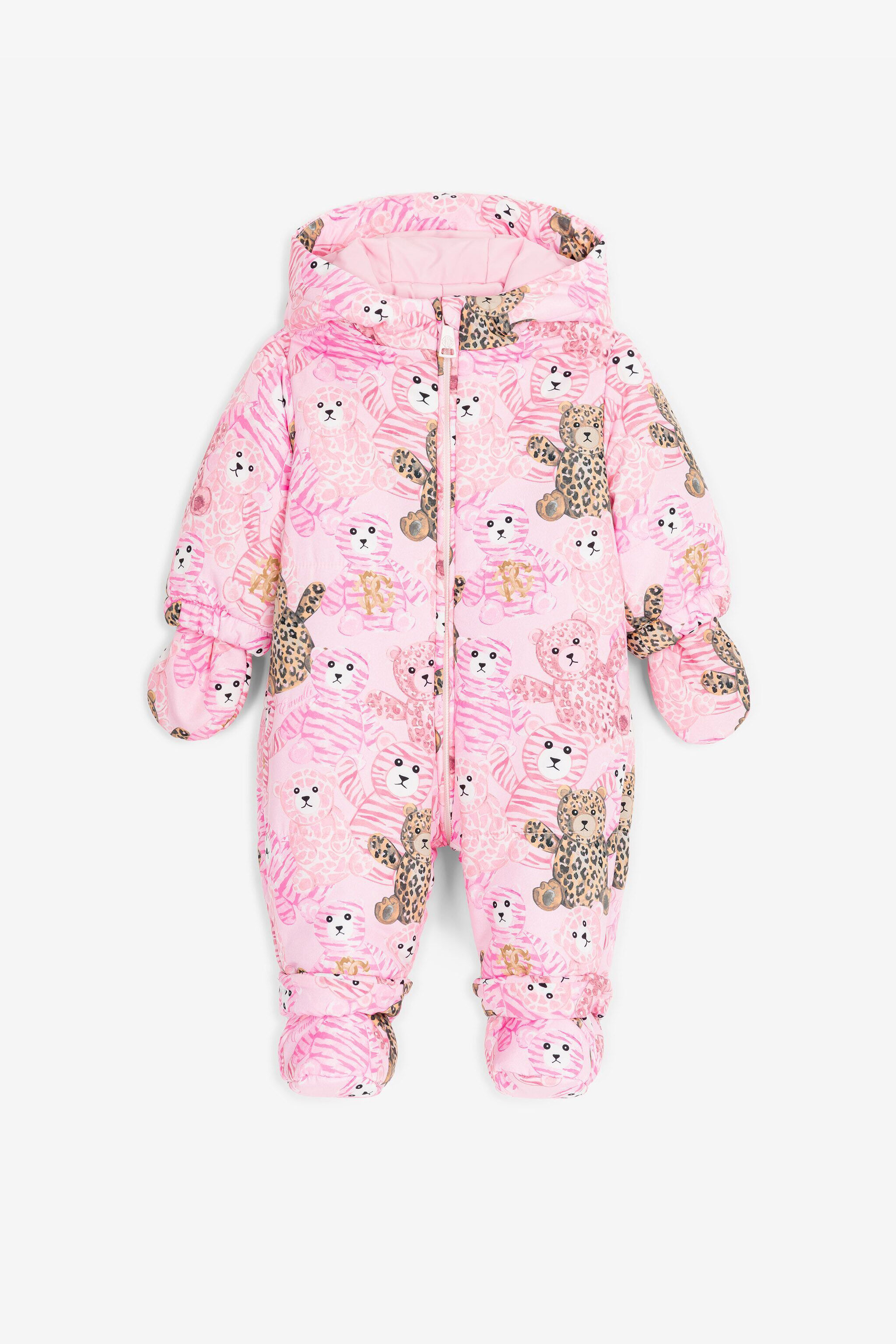 JU Teddy Bear-Print Snowsuit Pink RJT400-5RG79