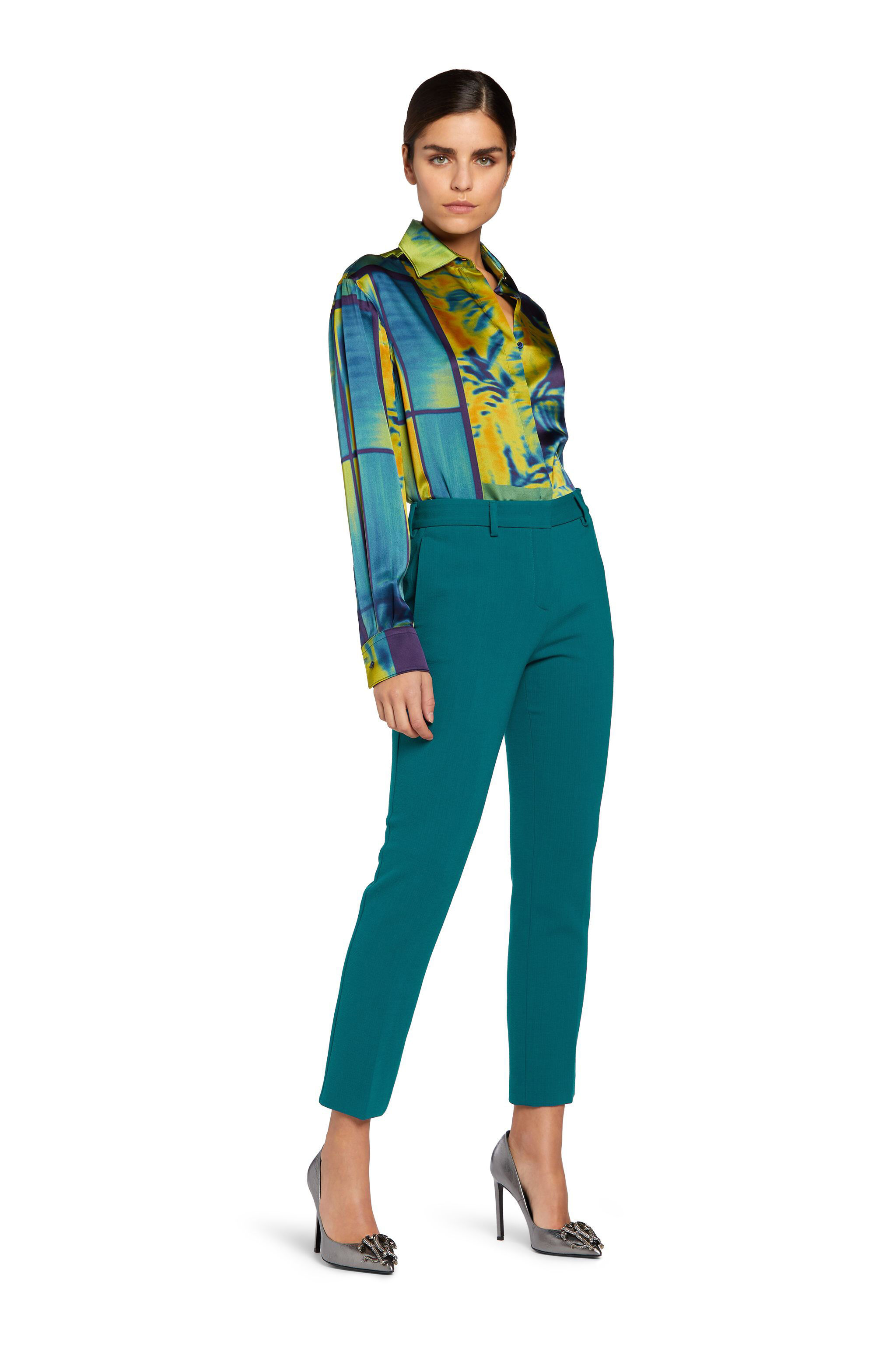 RC Cropped tailored trousers Blue LQT213-WB002