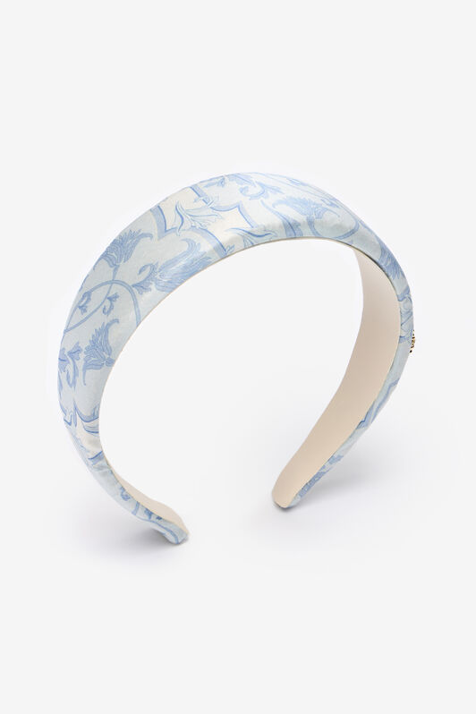 JU Cerchietto con stampa e logo RC Milky white/blue SJI008-CTL48