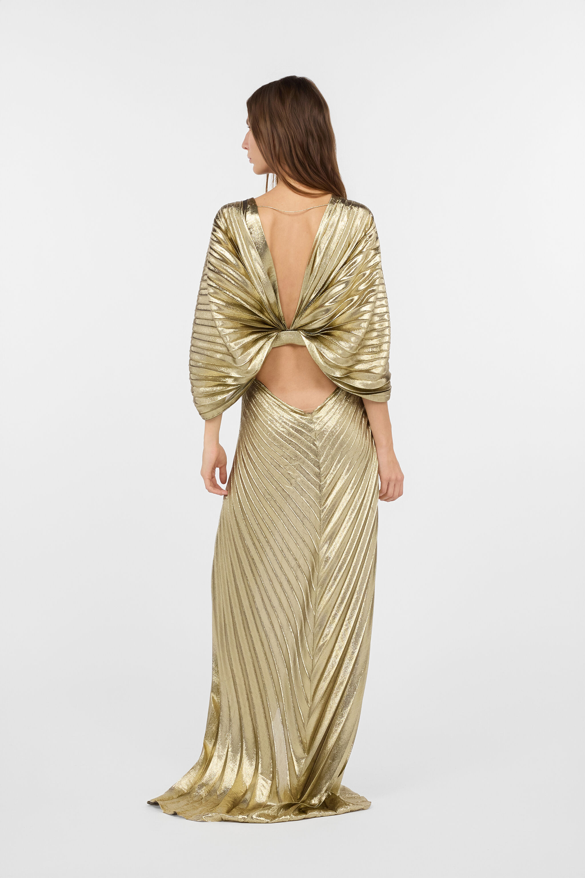 Gold Lamè Maxi Dress in GOLD for Women | Roberto Cavalli®