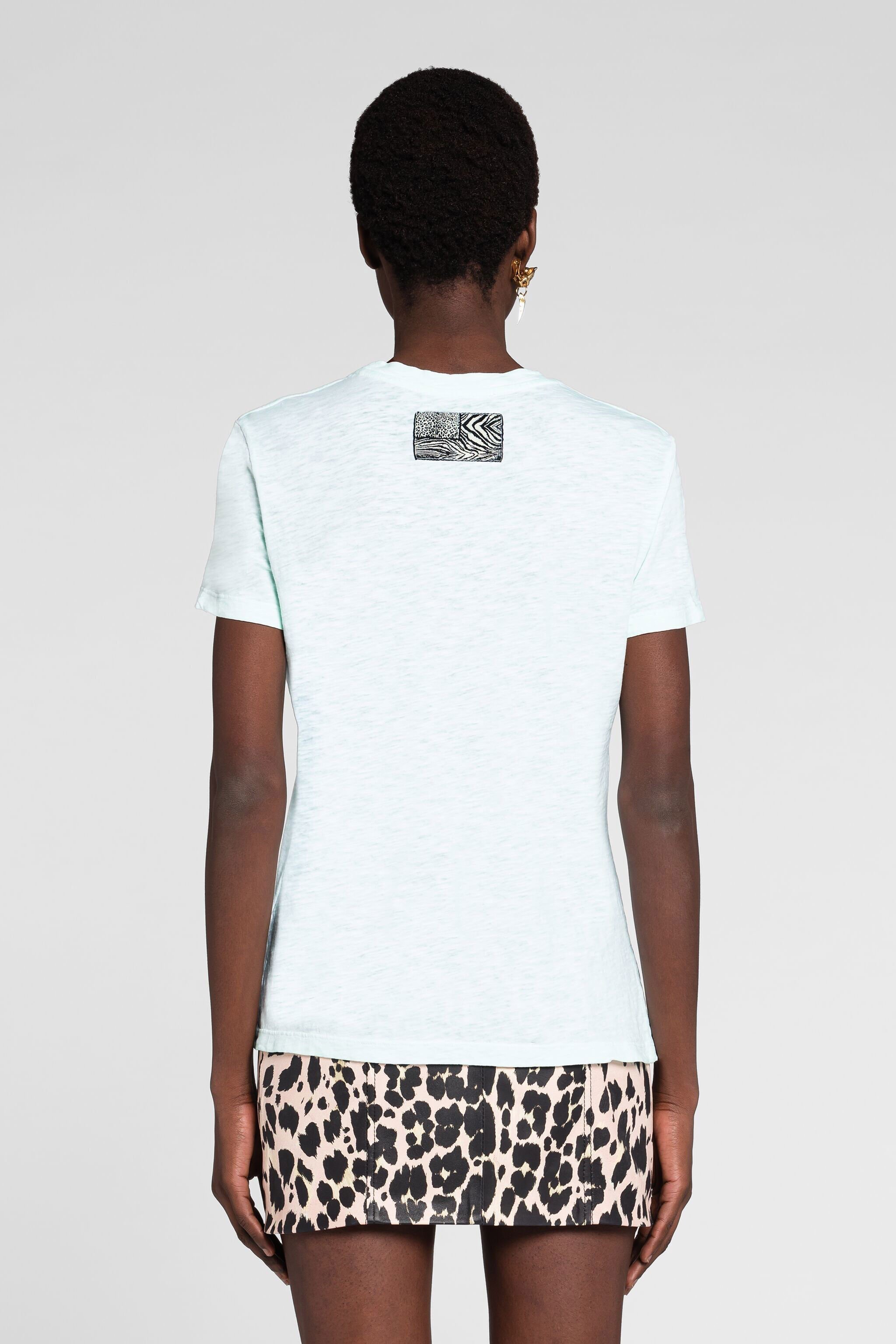 RC Logo-Appliqué Cotton T-Shirt Light green OKT60G-JV026