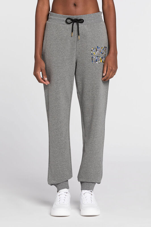 RC Logo-Print Cotton Sweatpants Gray JST23B-CF050