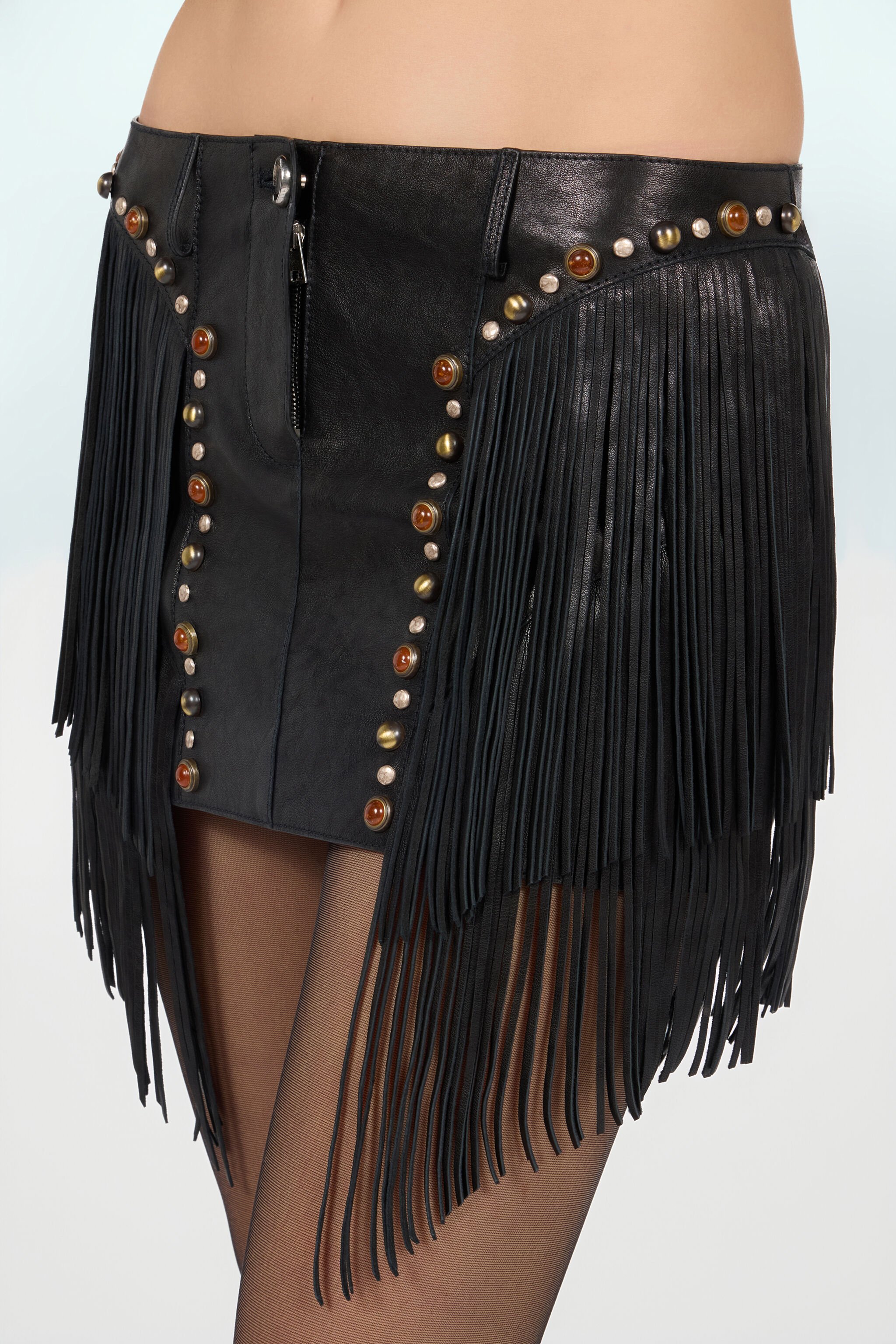 RC Mini-Jupe Noire À Franges BLACK XQP300-PN001