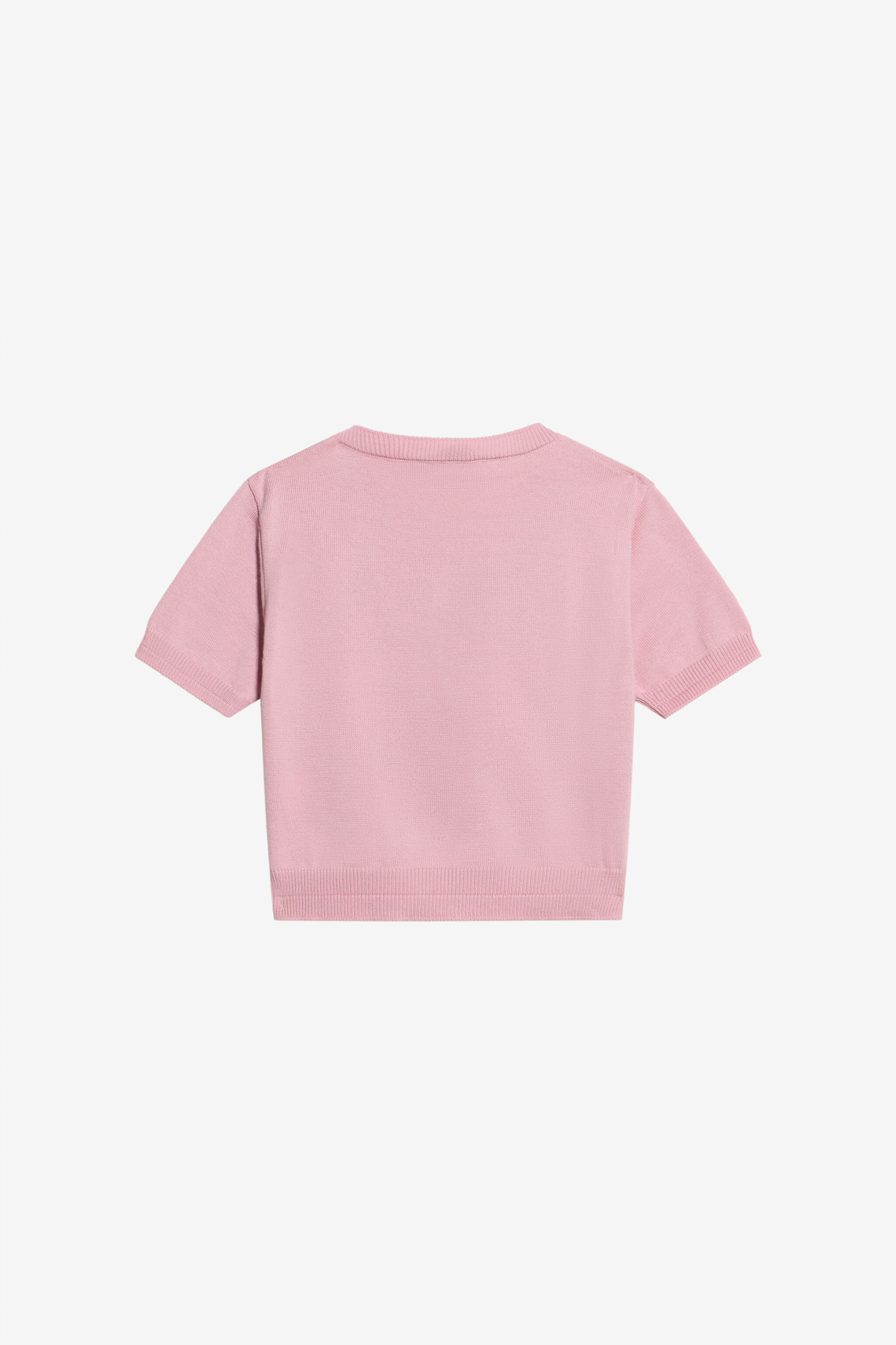 JU Pink Cotton T-Shirt With Embroidered Logo PINK WJM60C-MG001