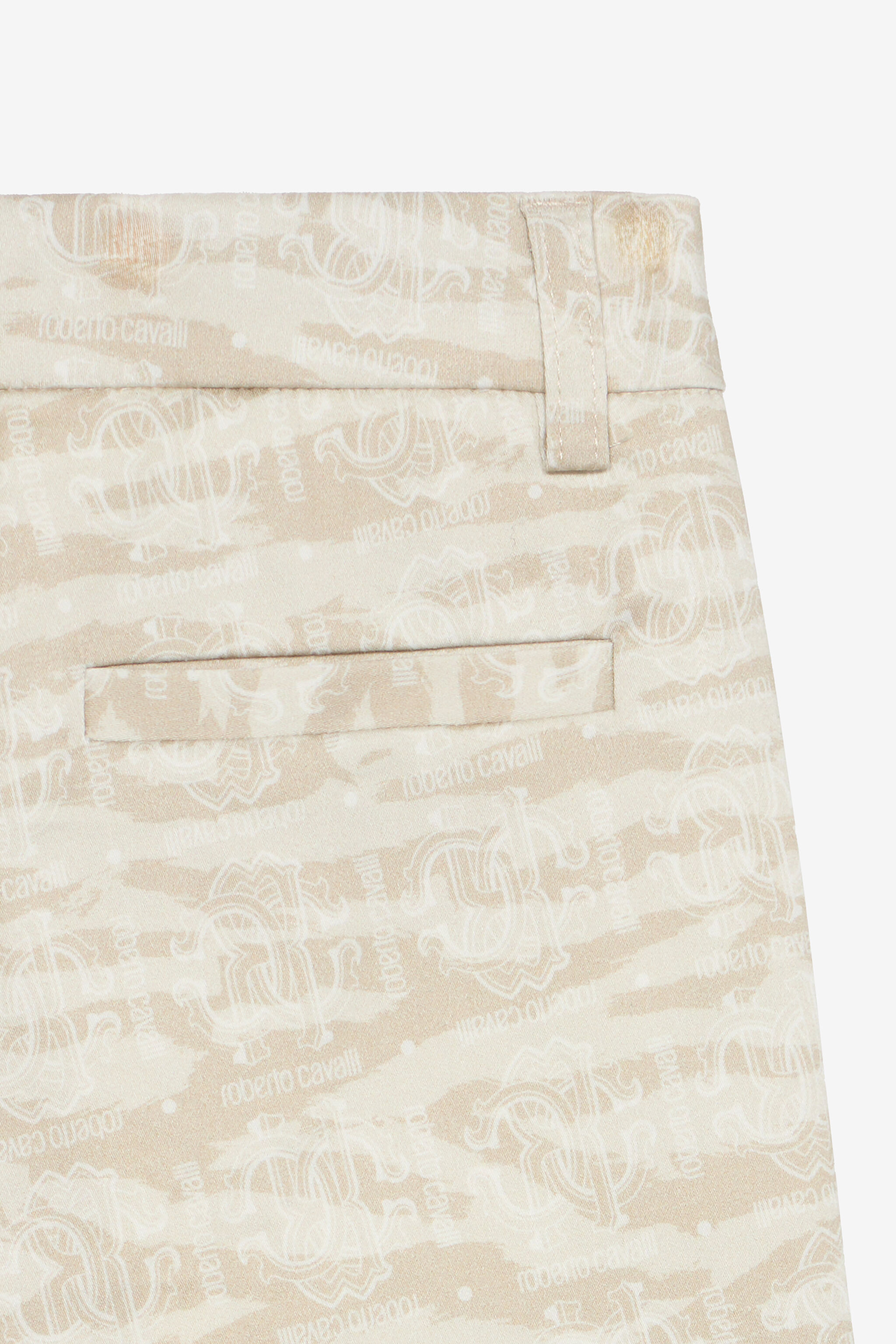 JU Shorts With Tiger Skin Print Ivory UJT25F-6SO44