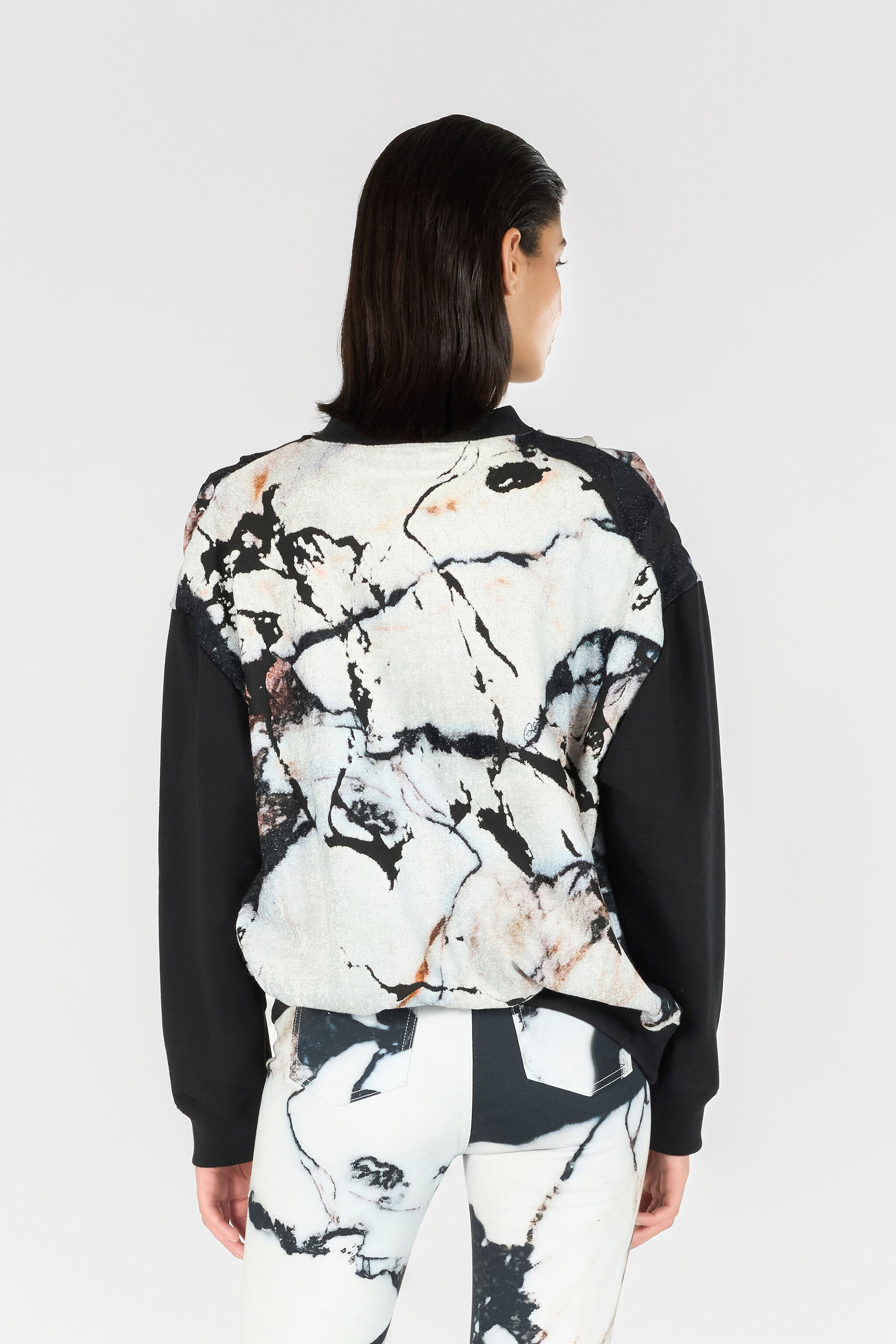 RC Marble print sweatshirt Black/White TWT680-CF020