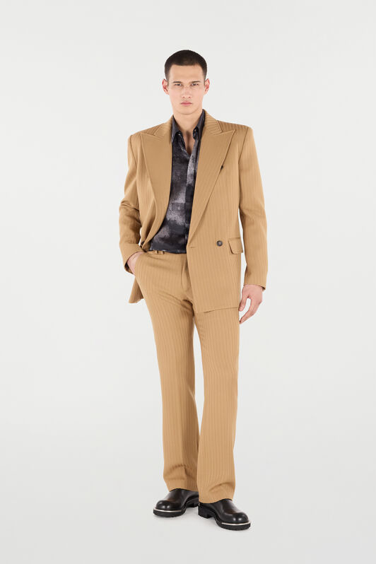 RC Double-Breasted Striped Jacket RC Double-Breasted Striped Jacket Marron clair VRT420-GE003