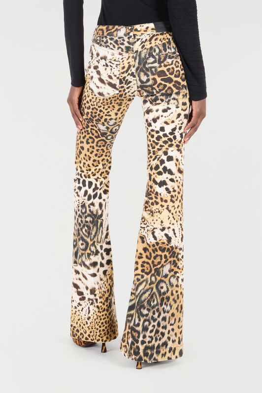 RC Pants With Jaguar Skin Print Brown UKJ205-DAG34