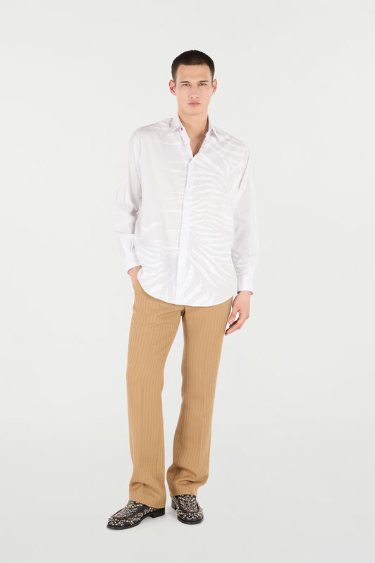 RC Silk Shirt With Tiger Skin Print White URT720-CH105