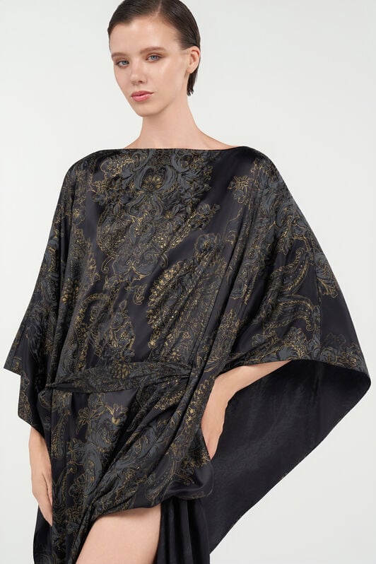 RC Ornamental Black Print Dress BLACK WKT180-SZR36