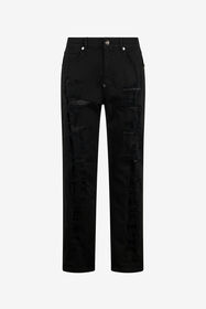 RC Black Distressed Jeans with Snake Inserts BLACK QOJ251-DLO03
