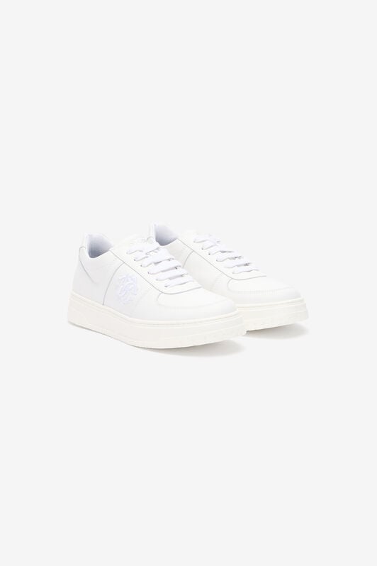 RC White Sneaker with Embroidered Monogram RC RC White Sneaker with Embroidered Monogram RC WHITE QOS01M-PZO20