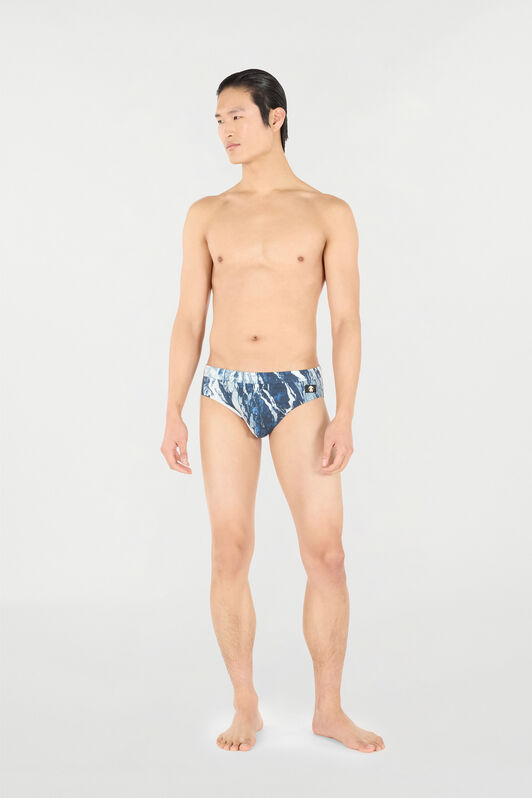 RC Slip De Bain À Imprimé Marble Bleu foncé URH01A-LNN22