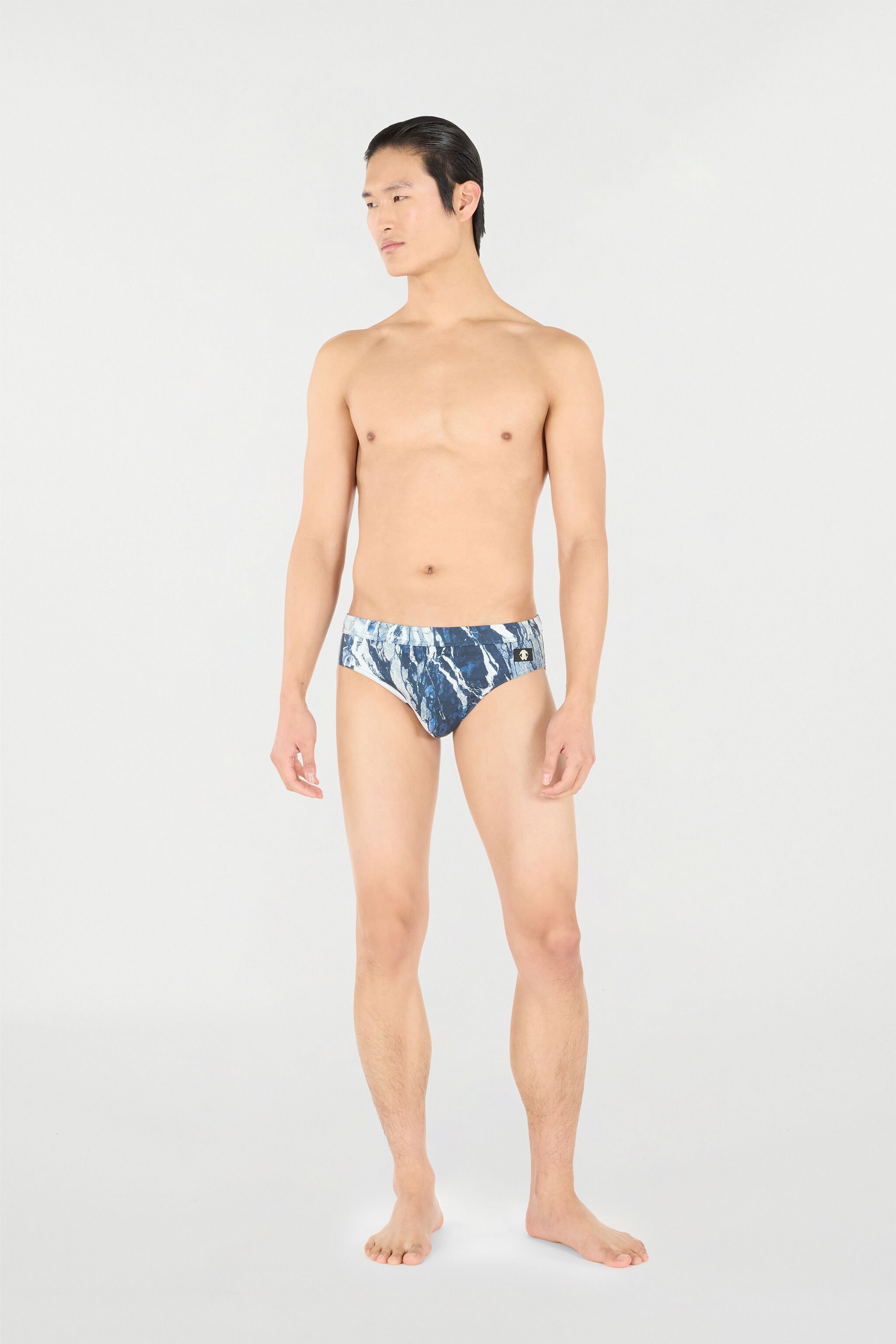 RC Slip De Bain À Imprimé Marble Bleu foncé URH01A-LNN22