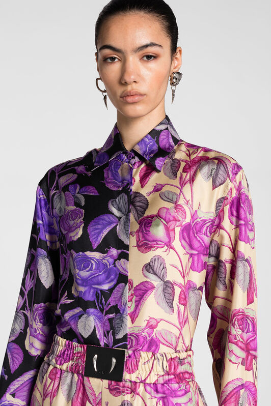 RC Rose-Print Silk Shirt ROSA CH./ROSA PQT704-4QF03