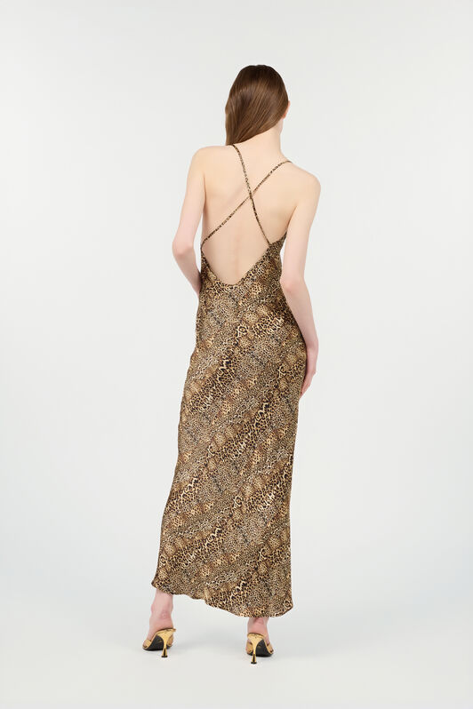 RC Silk Dress With Jaguar, Cheetah And Leopard Print JAGUAR POT10A-2NQ85