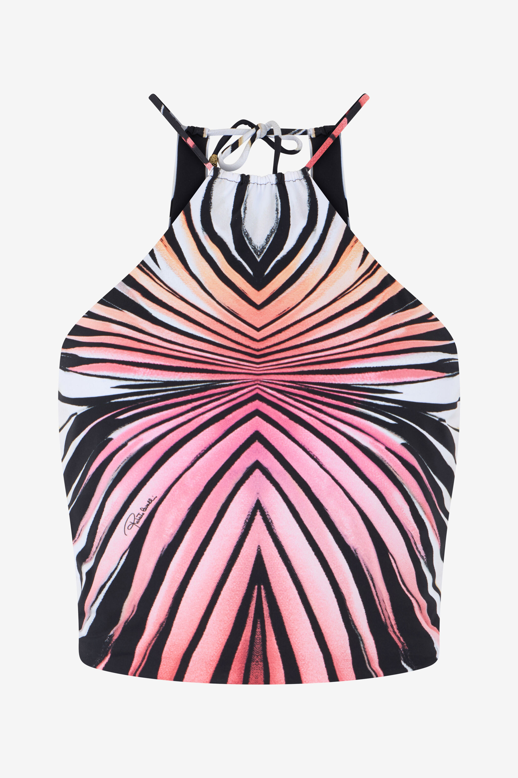 Ray Of Paradise Print Top in CORAL for Women | Roberto Cavalli®
