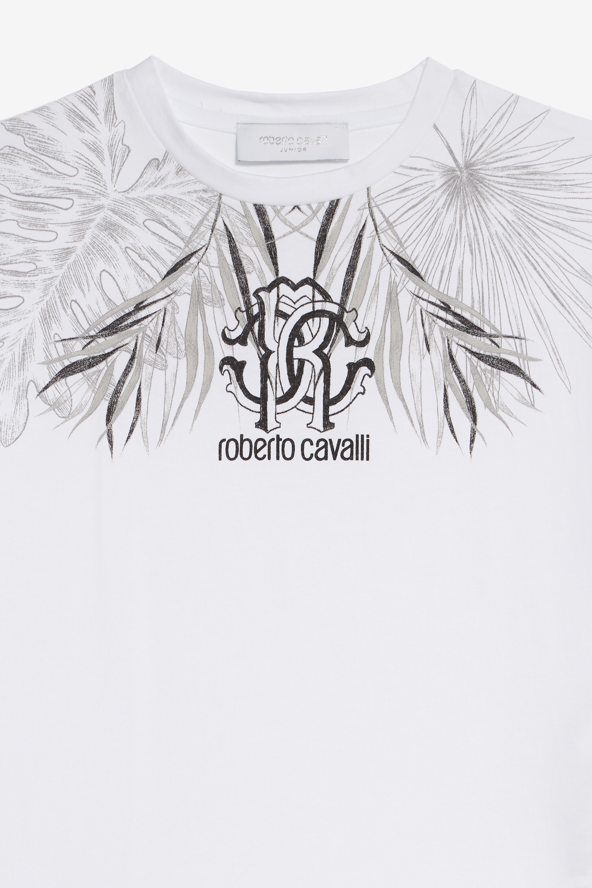 JU Jungle Print T-Shirt with Monogram OPTICAL WHITE VJT60L-JD001