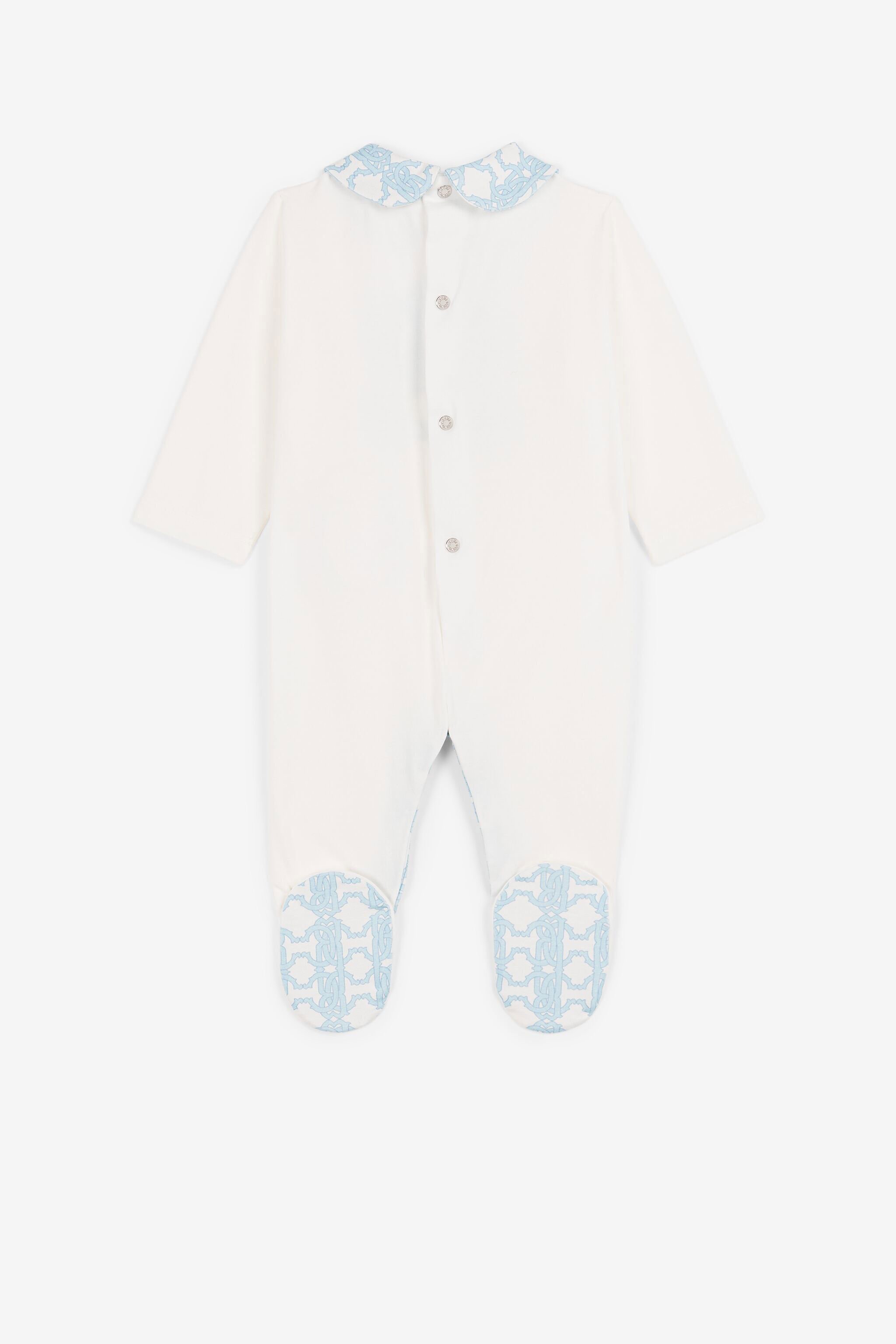 JU Logo embroidered babygrow set Baby blue QJT887-JV025