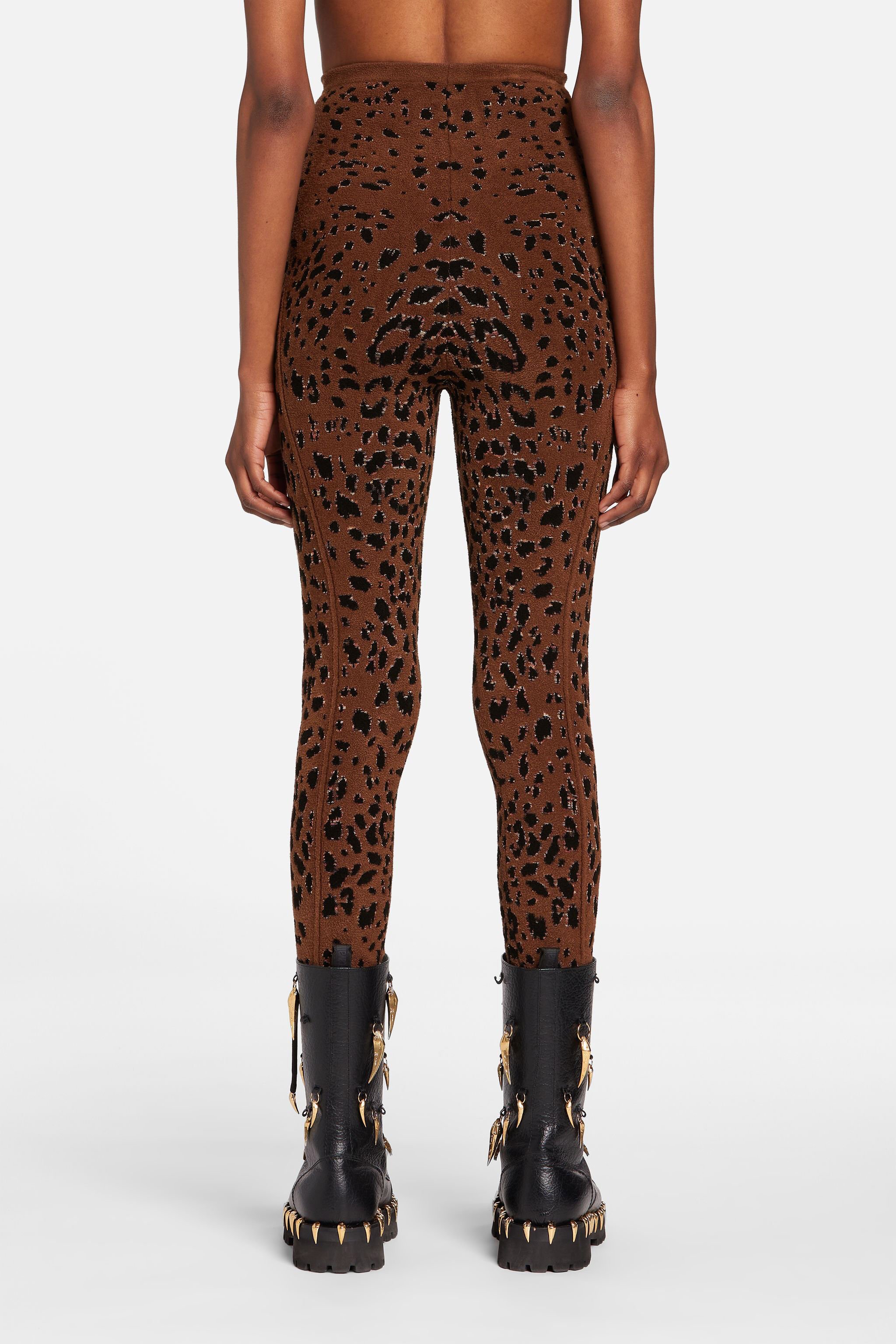 RC Leopard-Jacquard Leggings Dark brown NQM200-CJ021