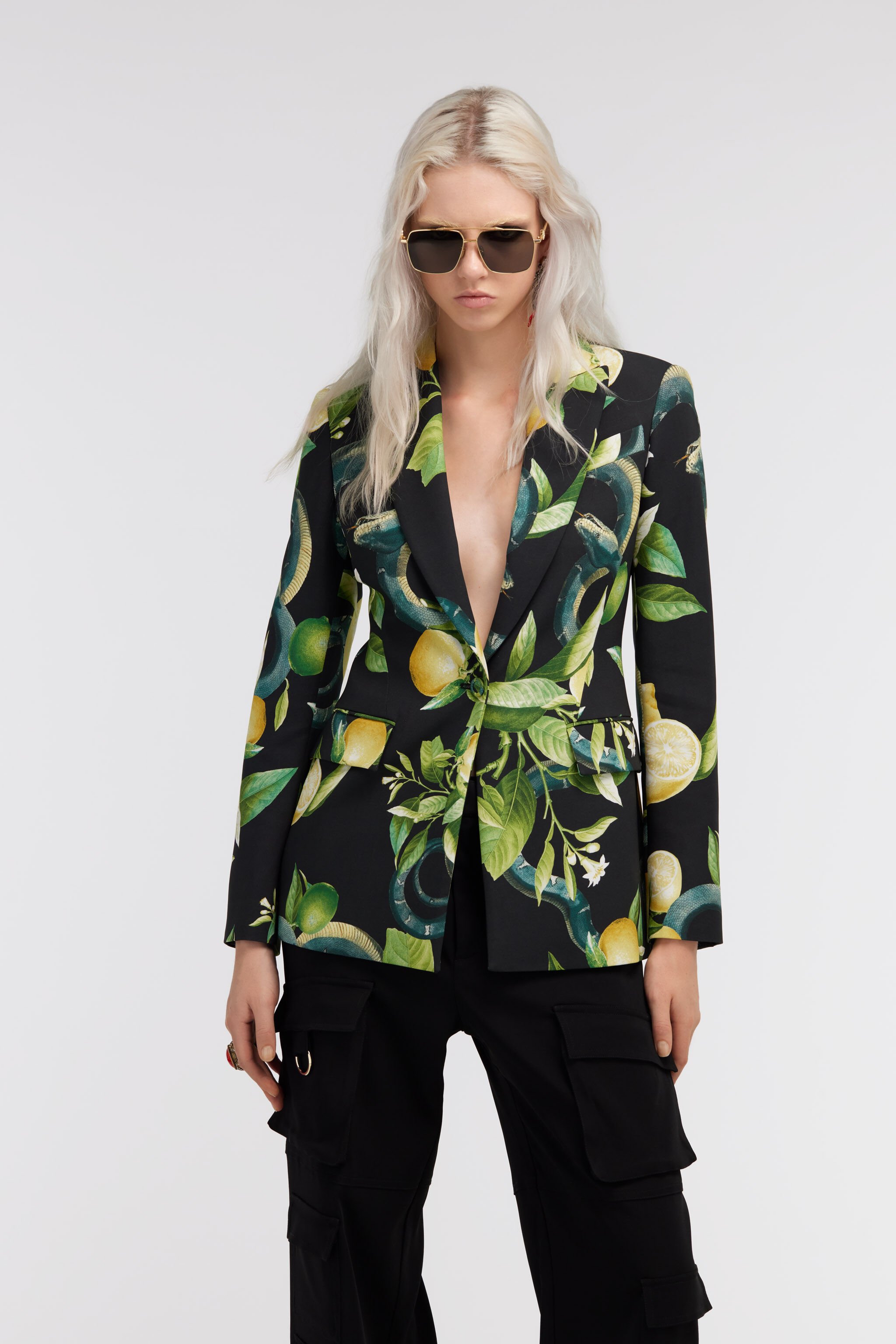 RC Lemon print blazer Schwarz SKT401-ORI89