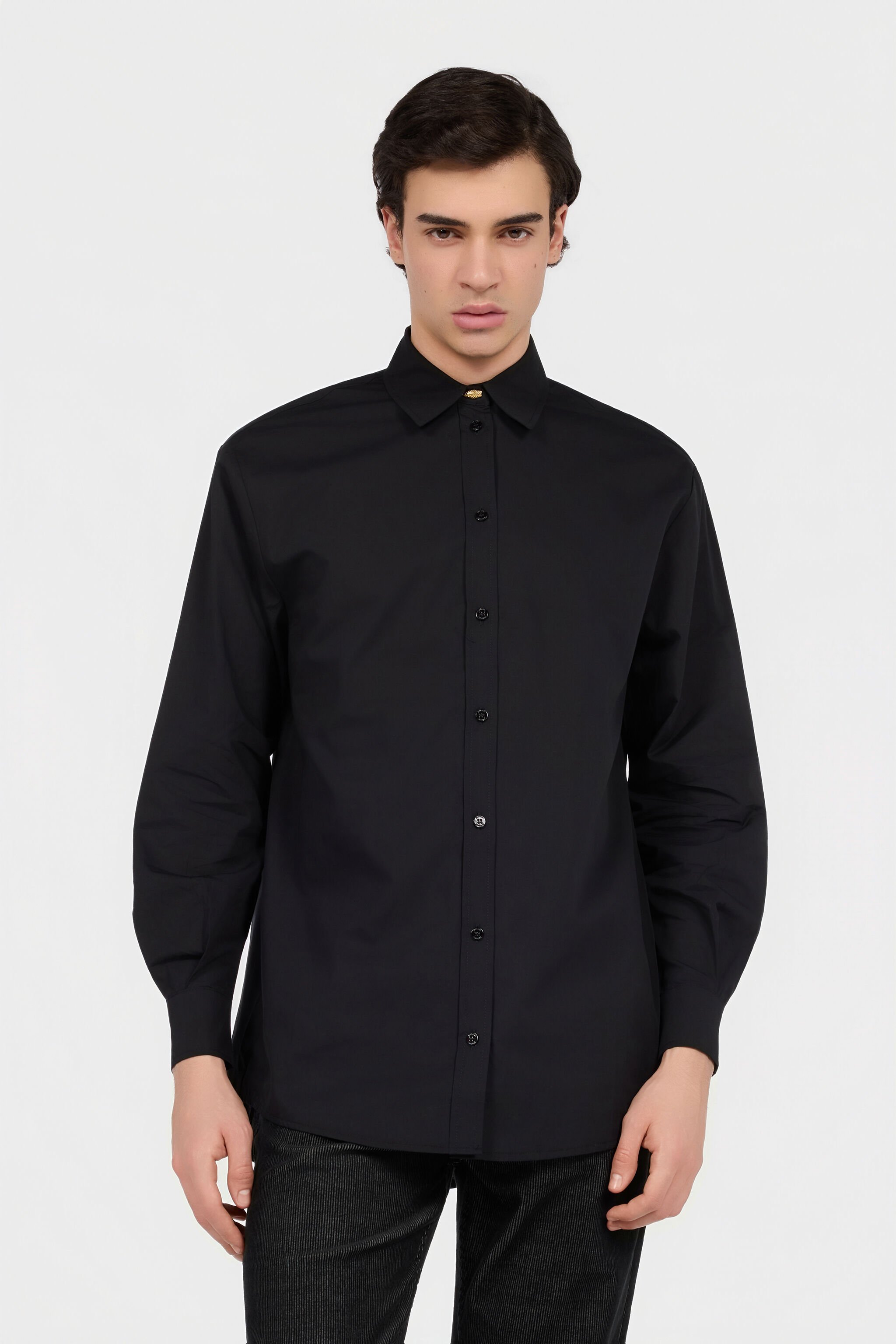 JC Camisa De Algodón Negra BLACK VFT218-VF365