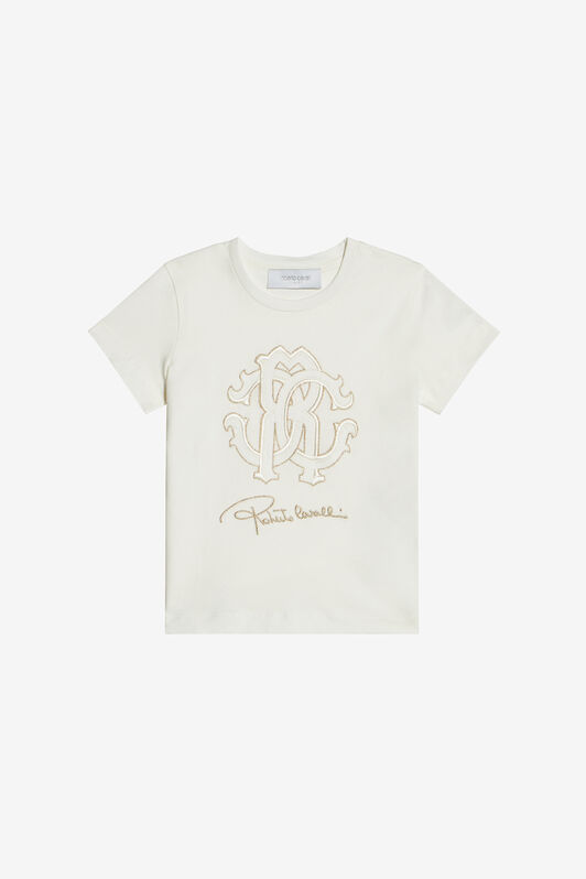 JU T-Shirt Avec Monogramme RC Et Logo Brodés MILKY WHITE UJT62C-JD001