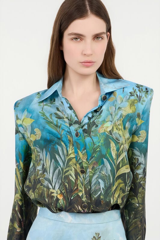 RC Seidenhemd mit Eden-Print OTTANIO VWT700-4QQ70