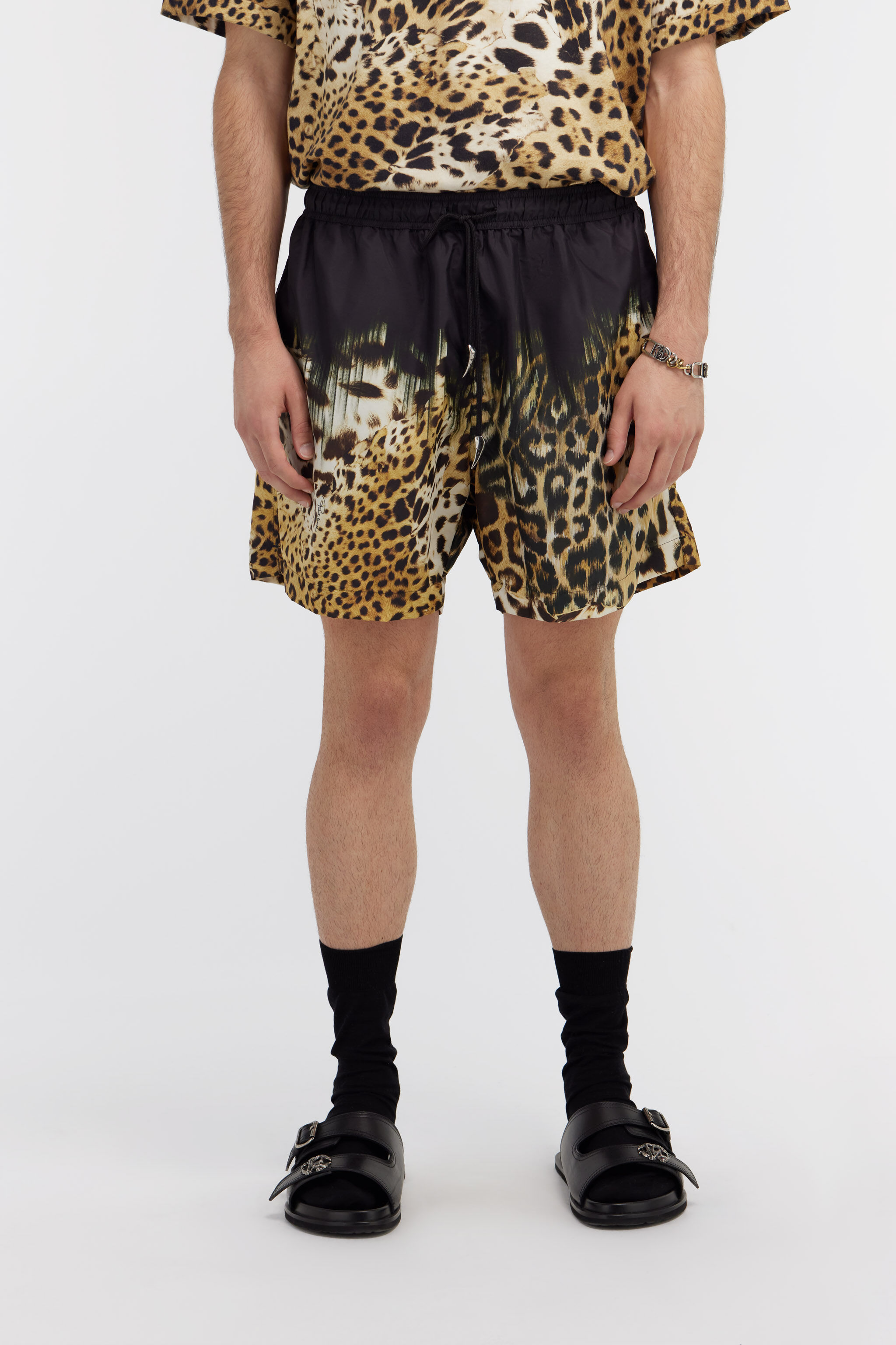 RC Shorts da bagno con stampa Jaguar Skin Marrone chiaro SYH00A-5RF76