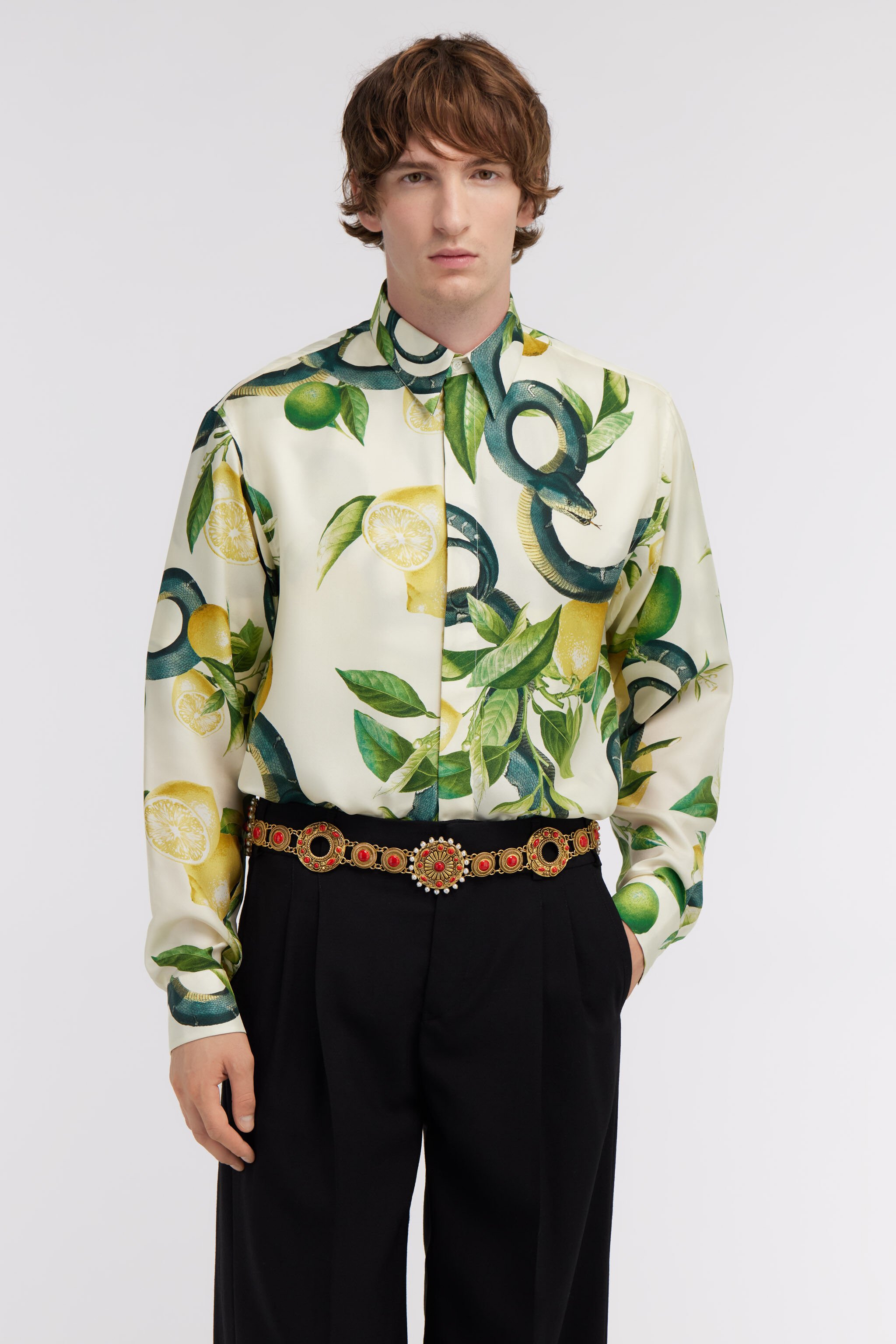 RC Lemon print shirt Ivory SRT713-4QI89
