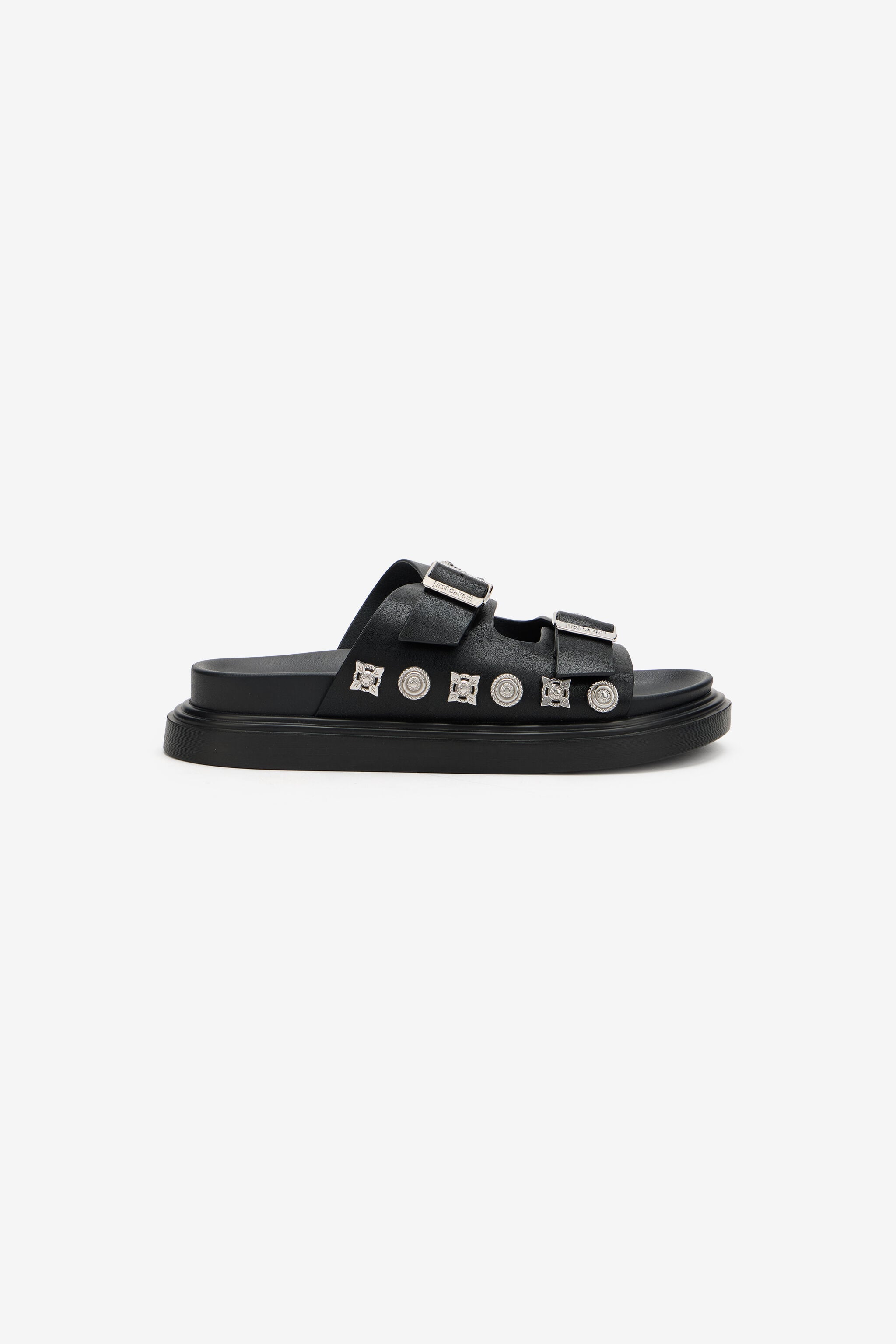 JC Sandale en cuir avec ornements JC Sandale en cuir avec ornements BLACK WFS109-WF347