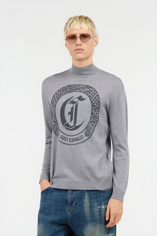 JC Grauer Pullover mit Logo GRIGIO MELANGE VFM003-VF051