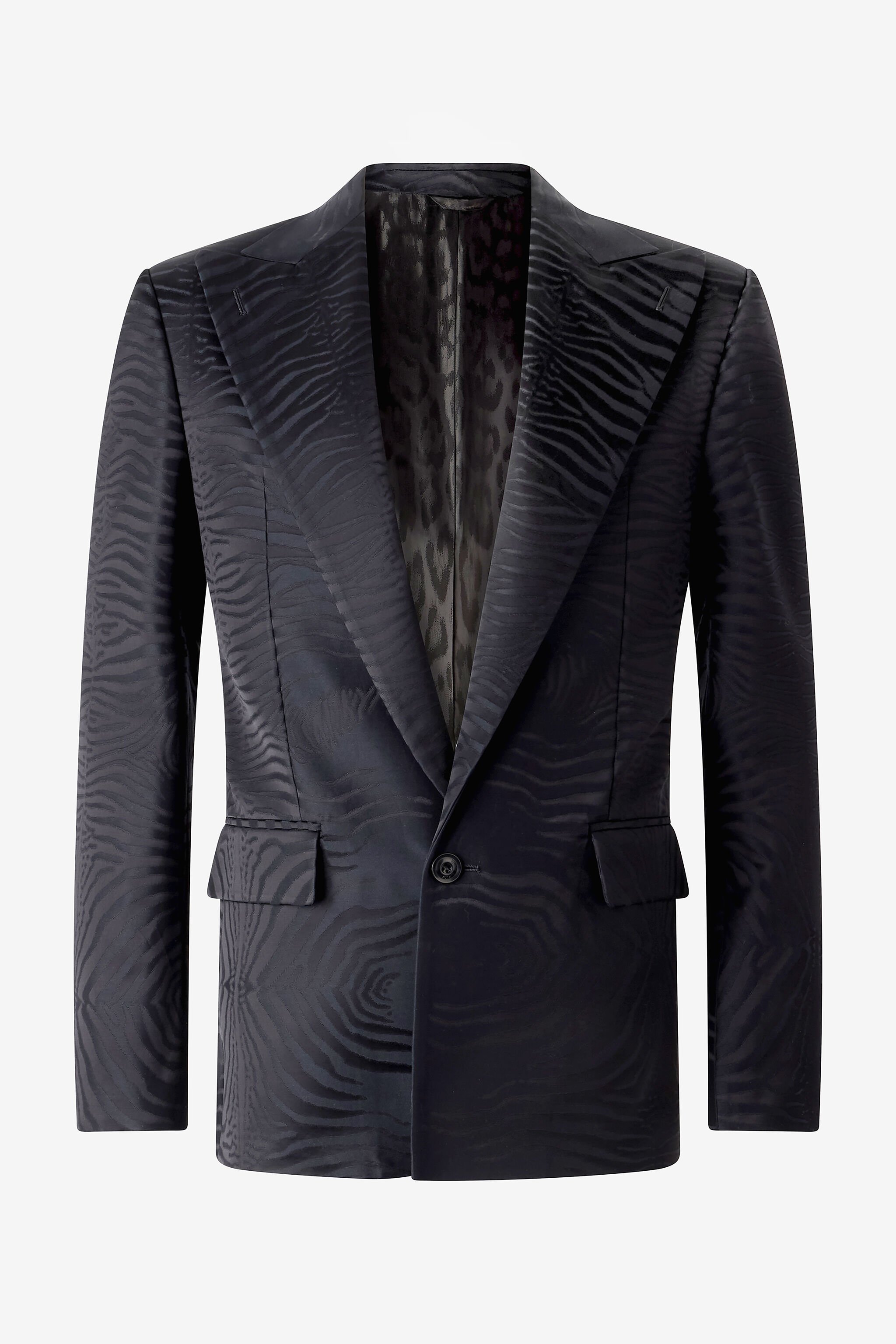 RC Blazer With Solid-Color Tiger Skin Design Black URT410-TJ033