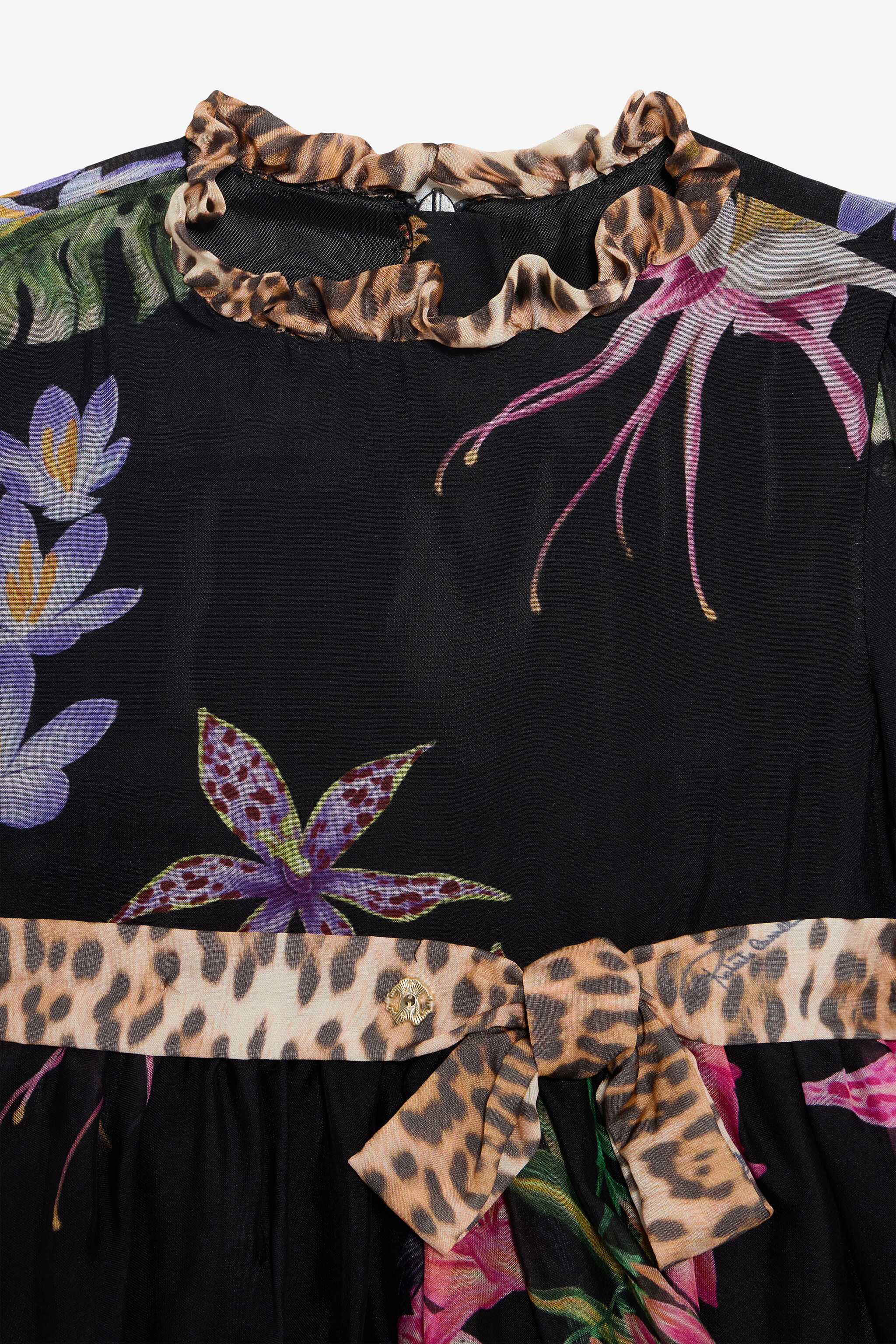 JU Abito In Misto Seta Con Stampa Tropicale BLACK VJT113-2NP32