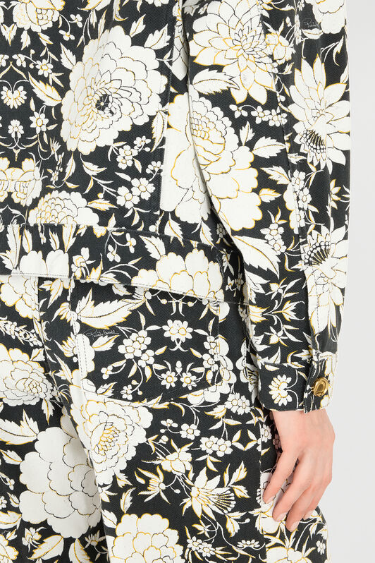 RC Denim Jacket with Flowers Black/White VQJ420-DAP71