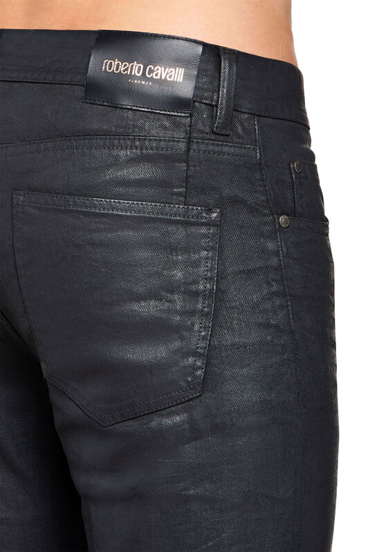 RC Black shine effect slim fit jeans BLACK HNJ240-DN002
