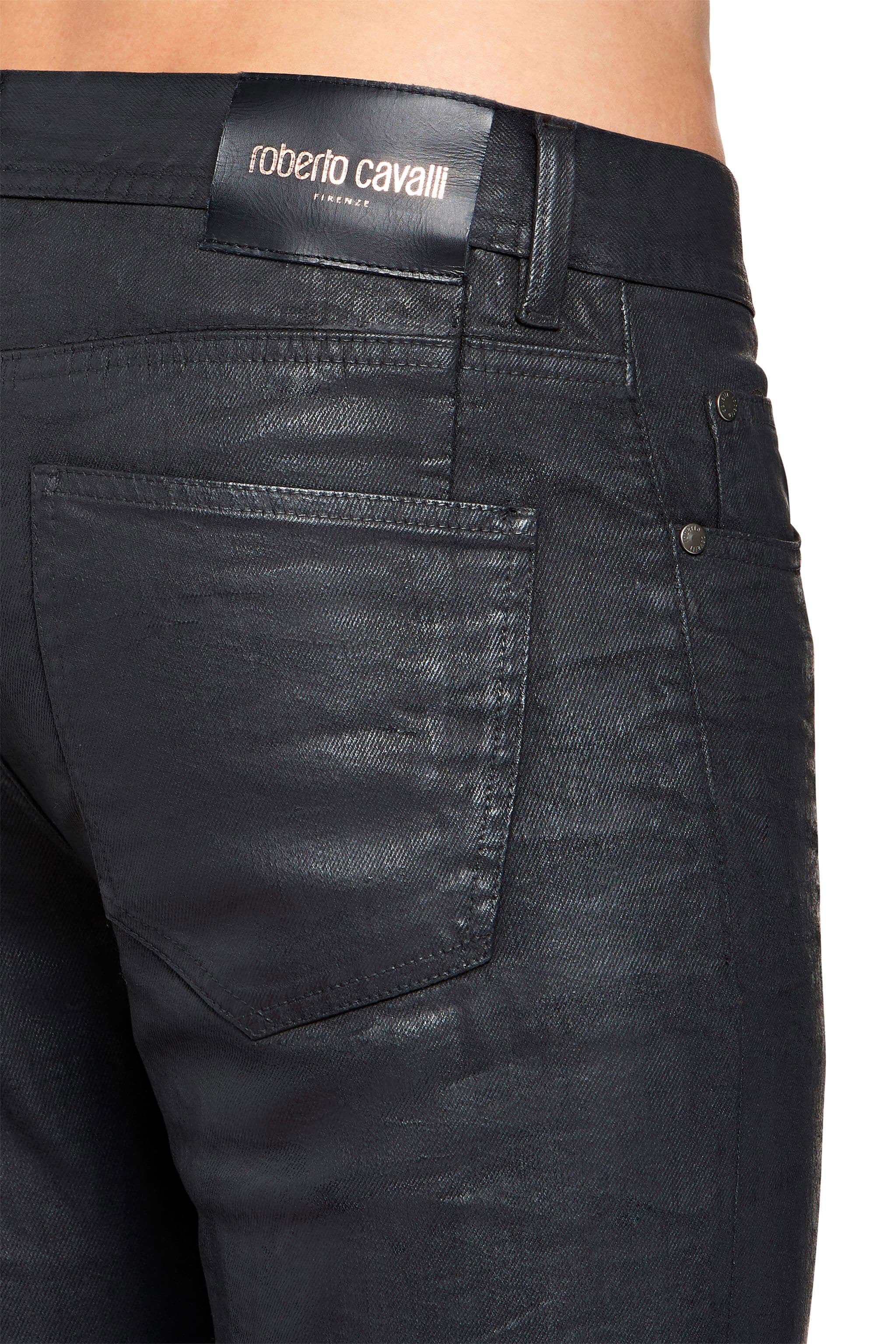 RC Black shine effect slim fit jeans BLACK HNJ240-DN002