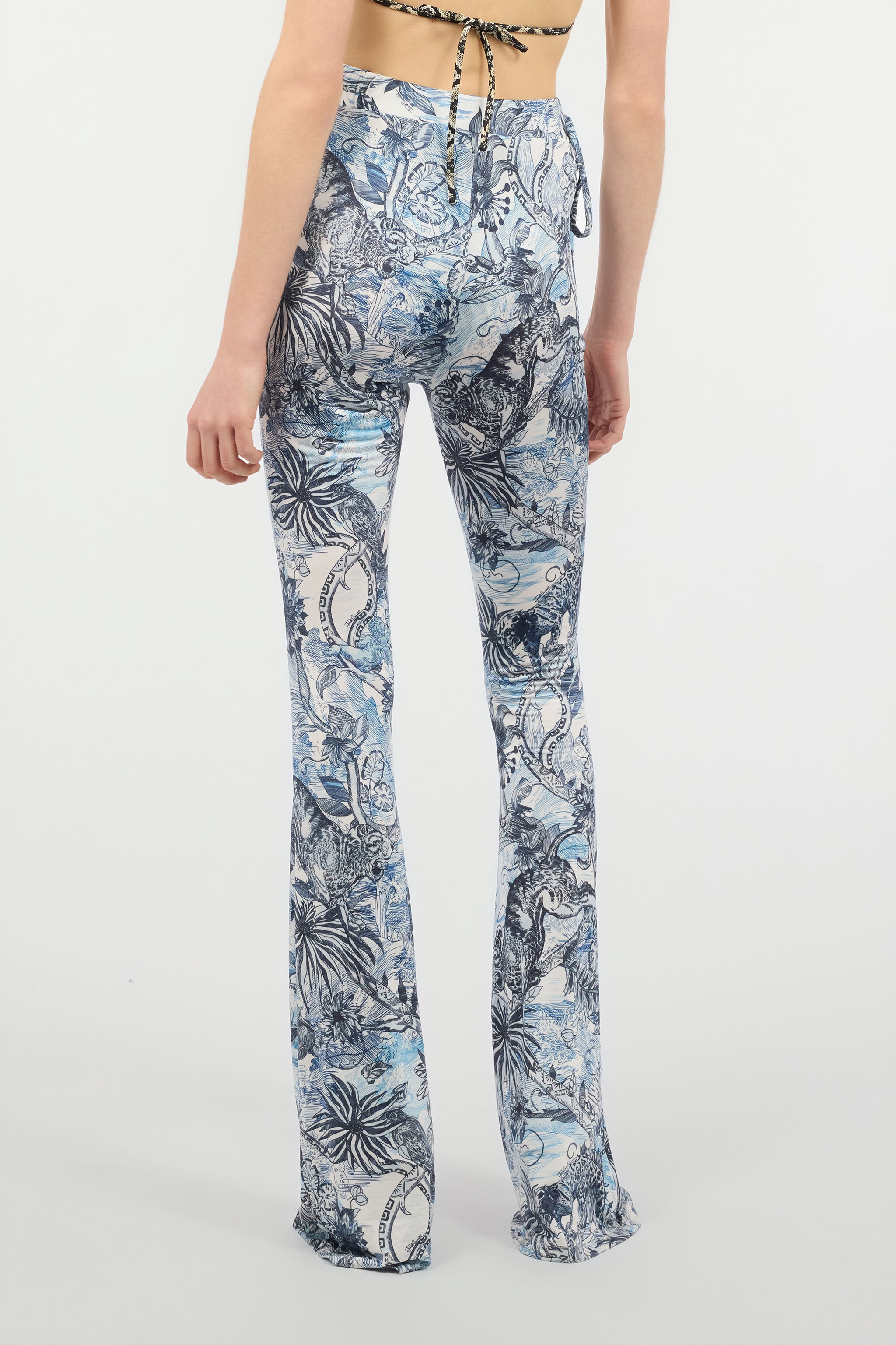 JC Pantalon Évasé Avec Imprimé Sur Toute La Surface Bleu clair UFT086-UF125
