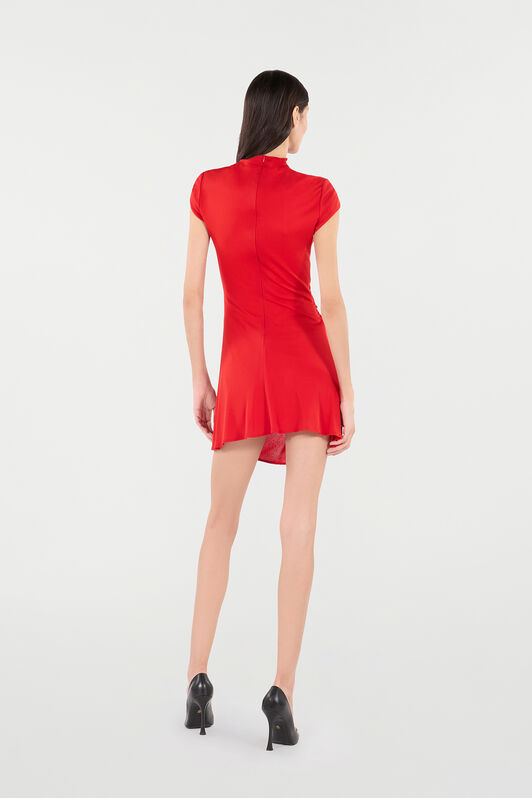 RC Mini Dress with Gathered Detail RC Mini Dress with Gathered Detail Red VQT143-JE034