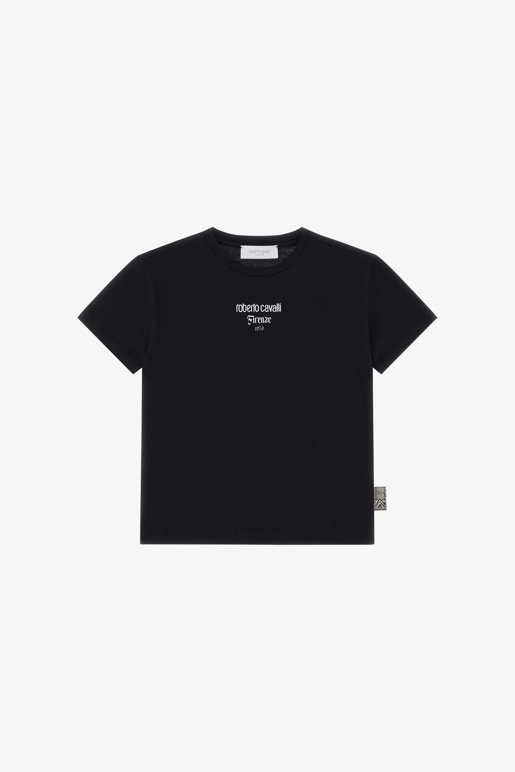 JU Baumwoll-T-Shirt Mit Schriftzug BLACK TJT60A-JD001