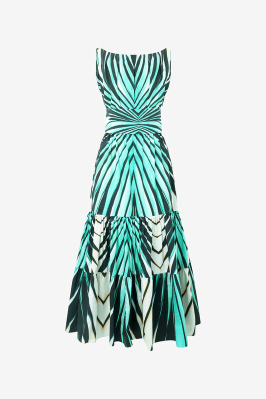 RC Ray Of Sea Print Midi Dress Light blue VKT120-RLM33