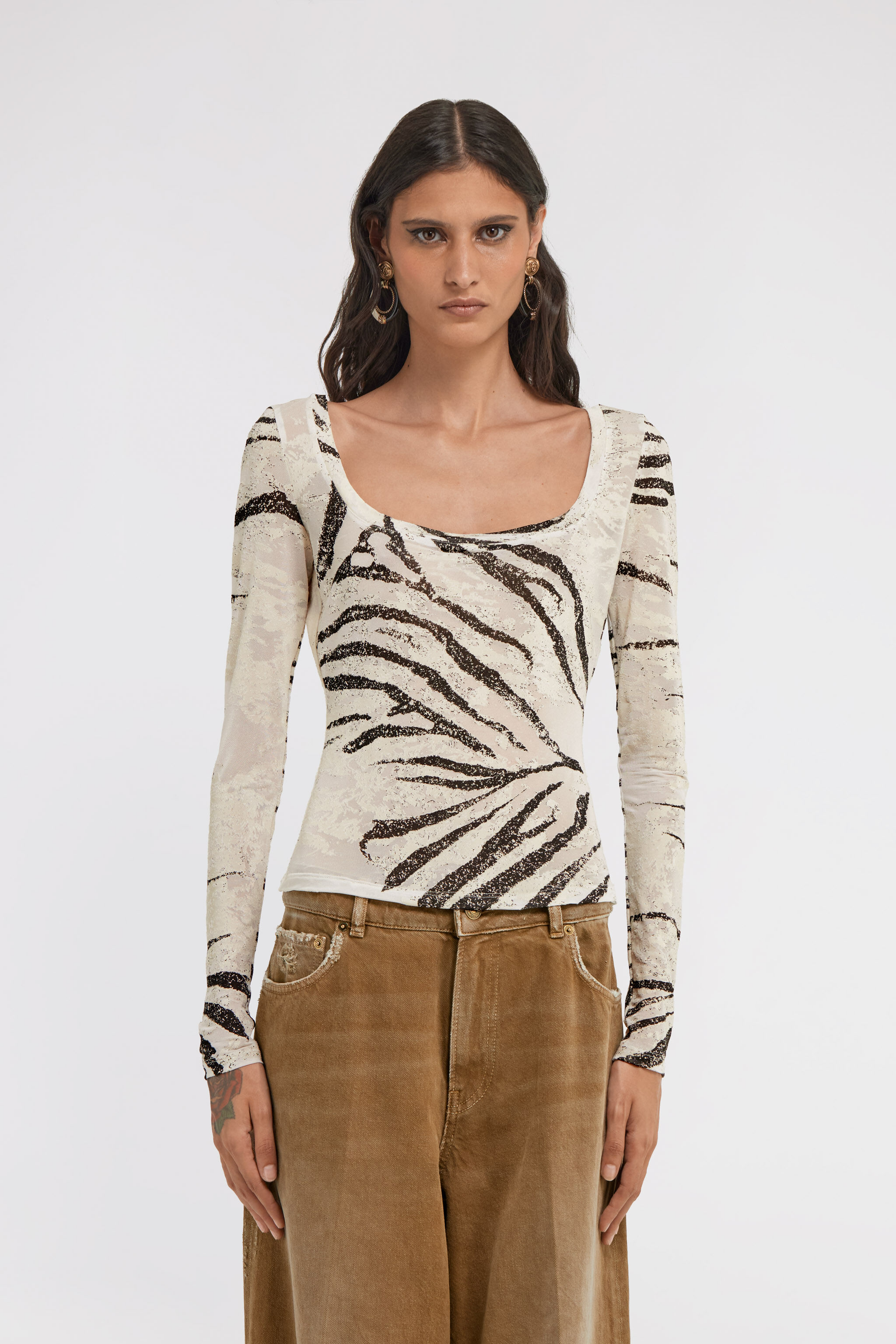 RC Zebra Print Top Ivory TKT67D-NFN17